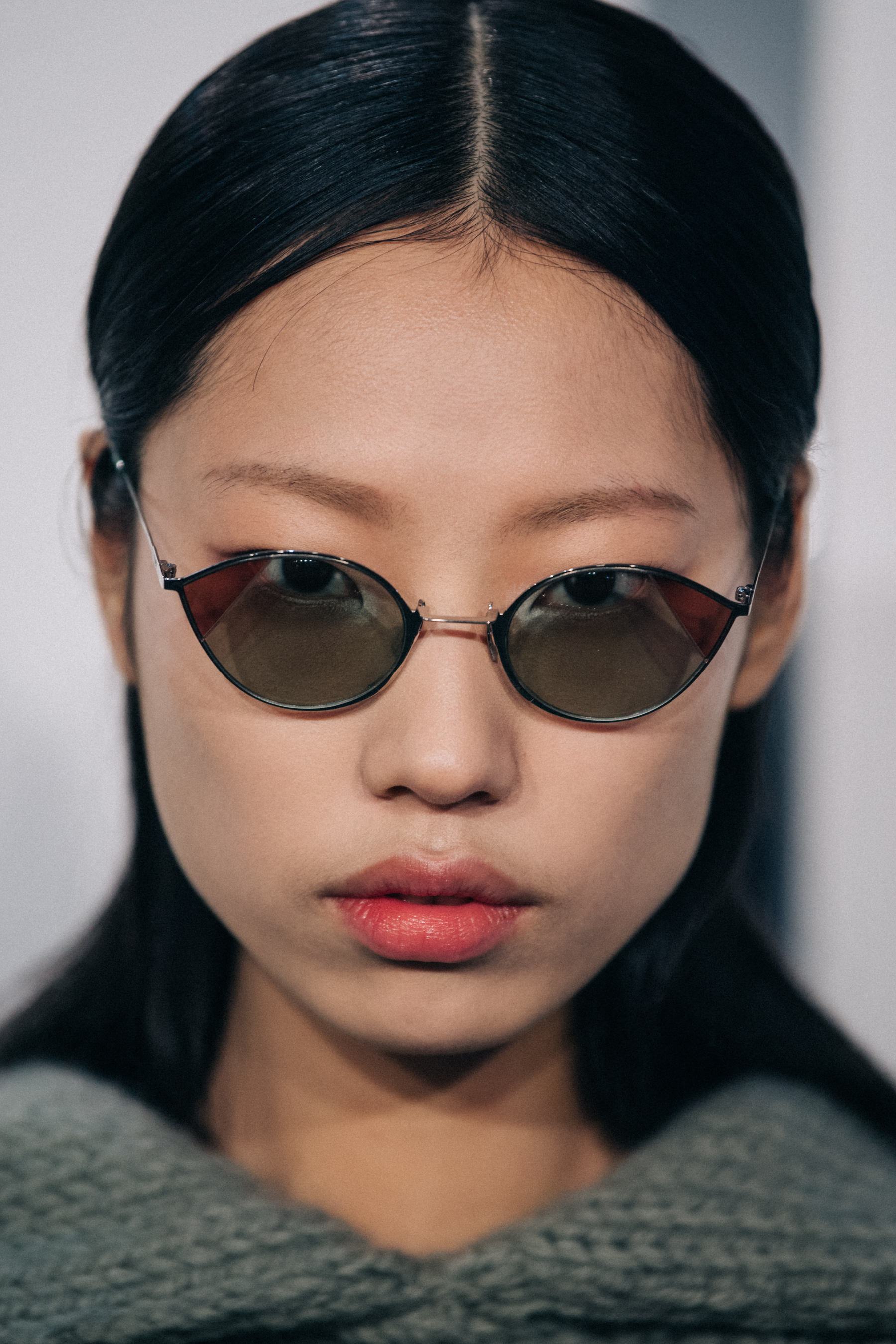 Portrait of model wearing Fendi glasses