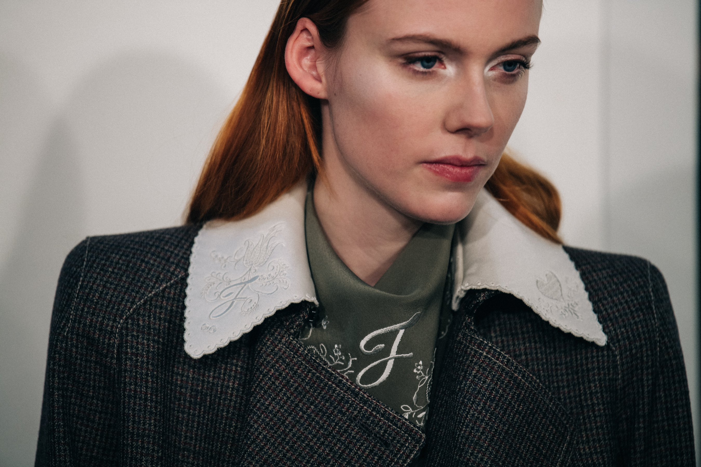 Kiki Willems backstage at Fendi