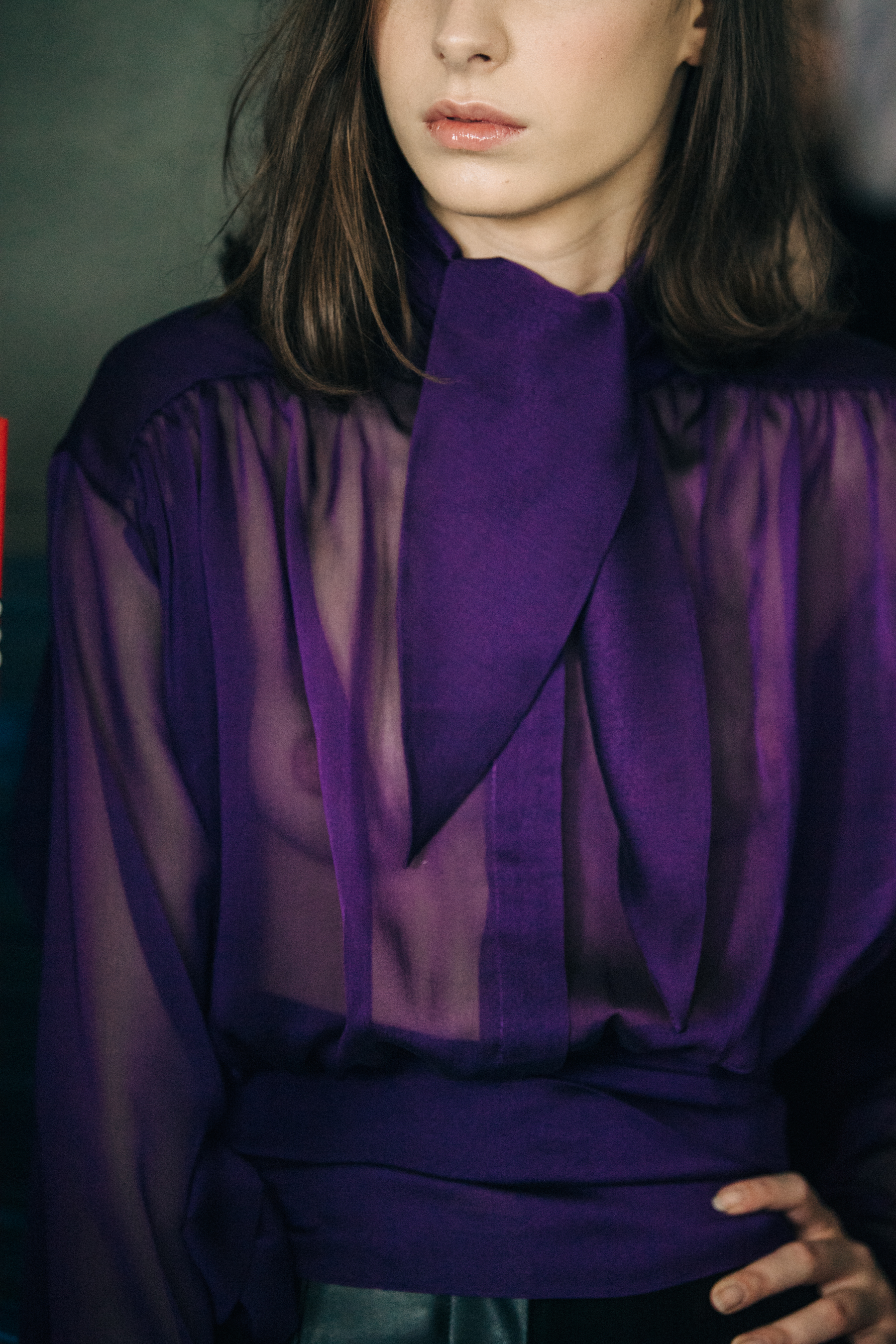 Irina Jijikhia backstage at Materiel