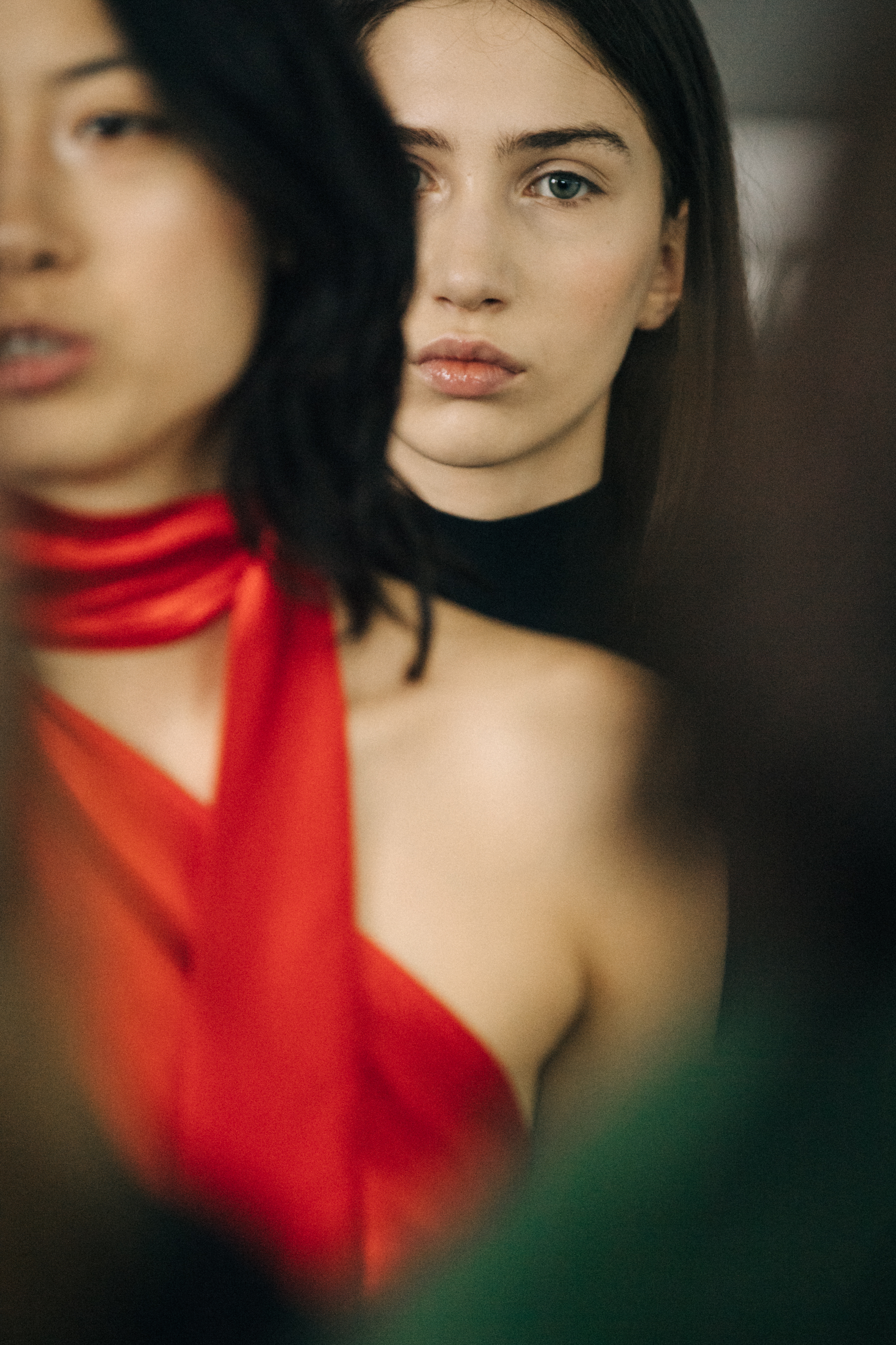 Two models backstage at Materiel
