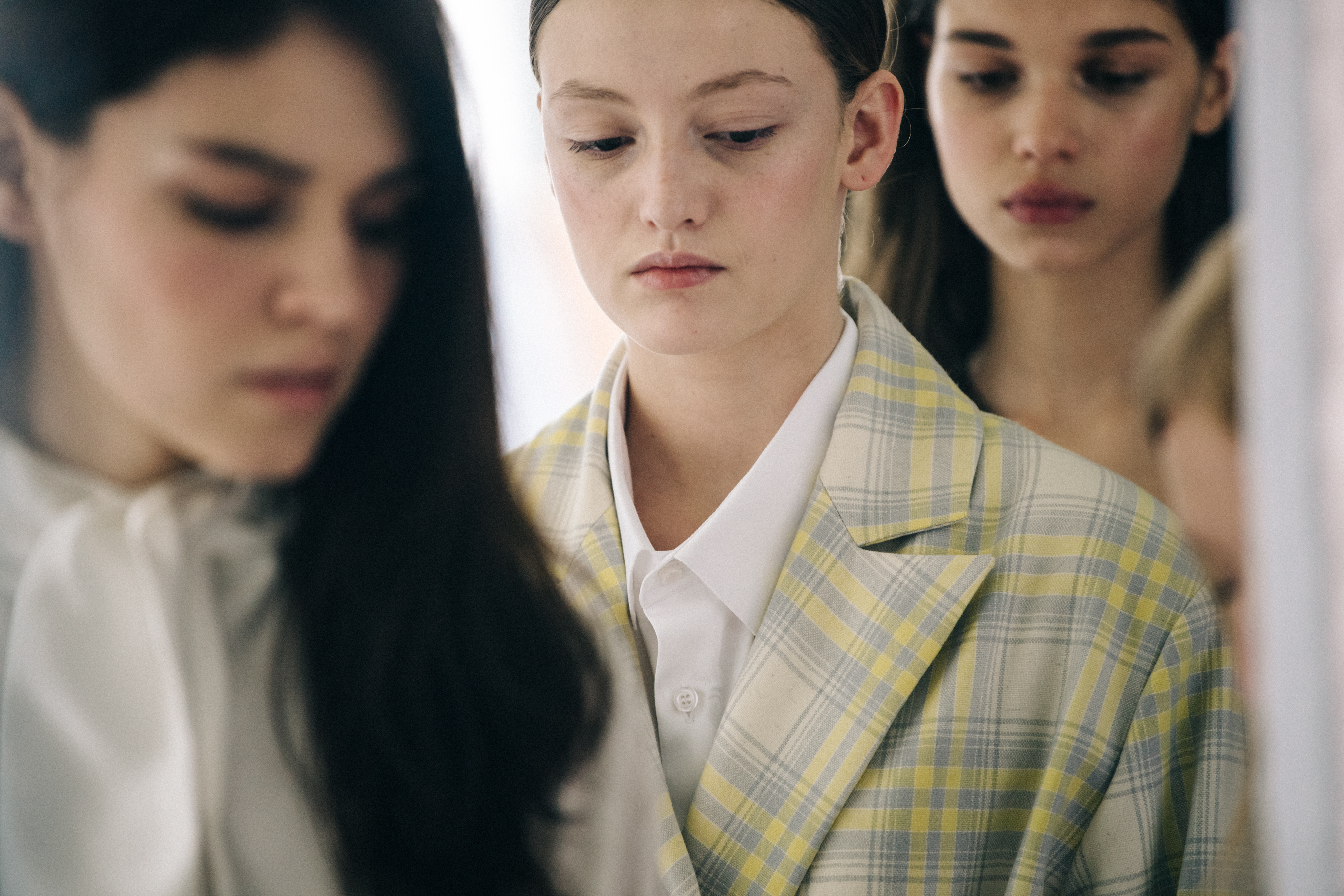 Models in lineup backstage