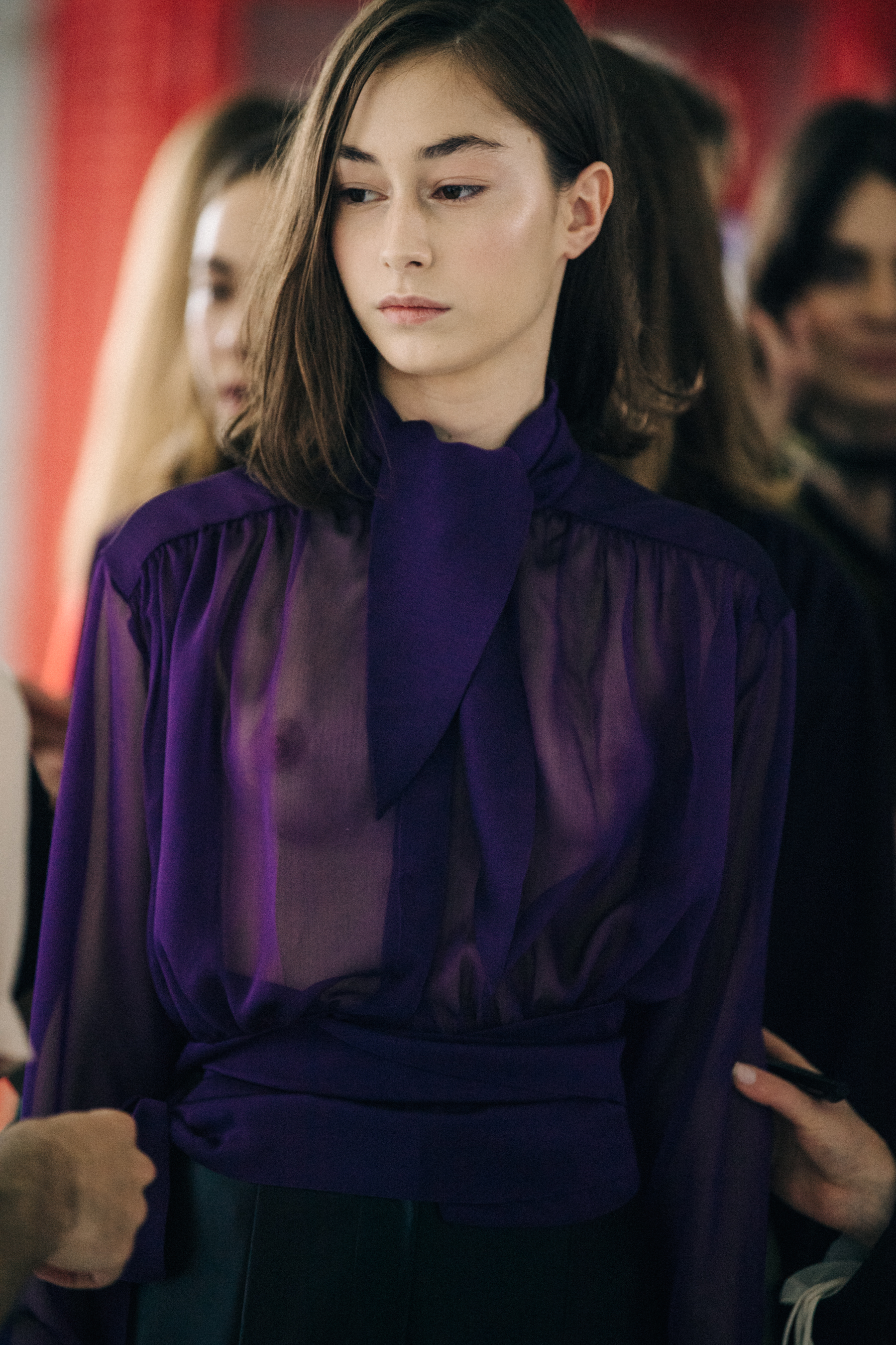 Irina Jijikhia backstage at Materiel