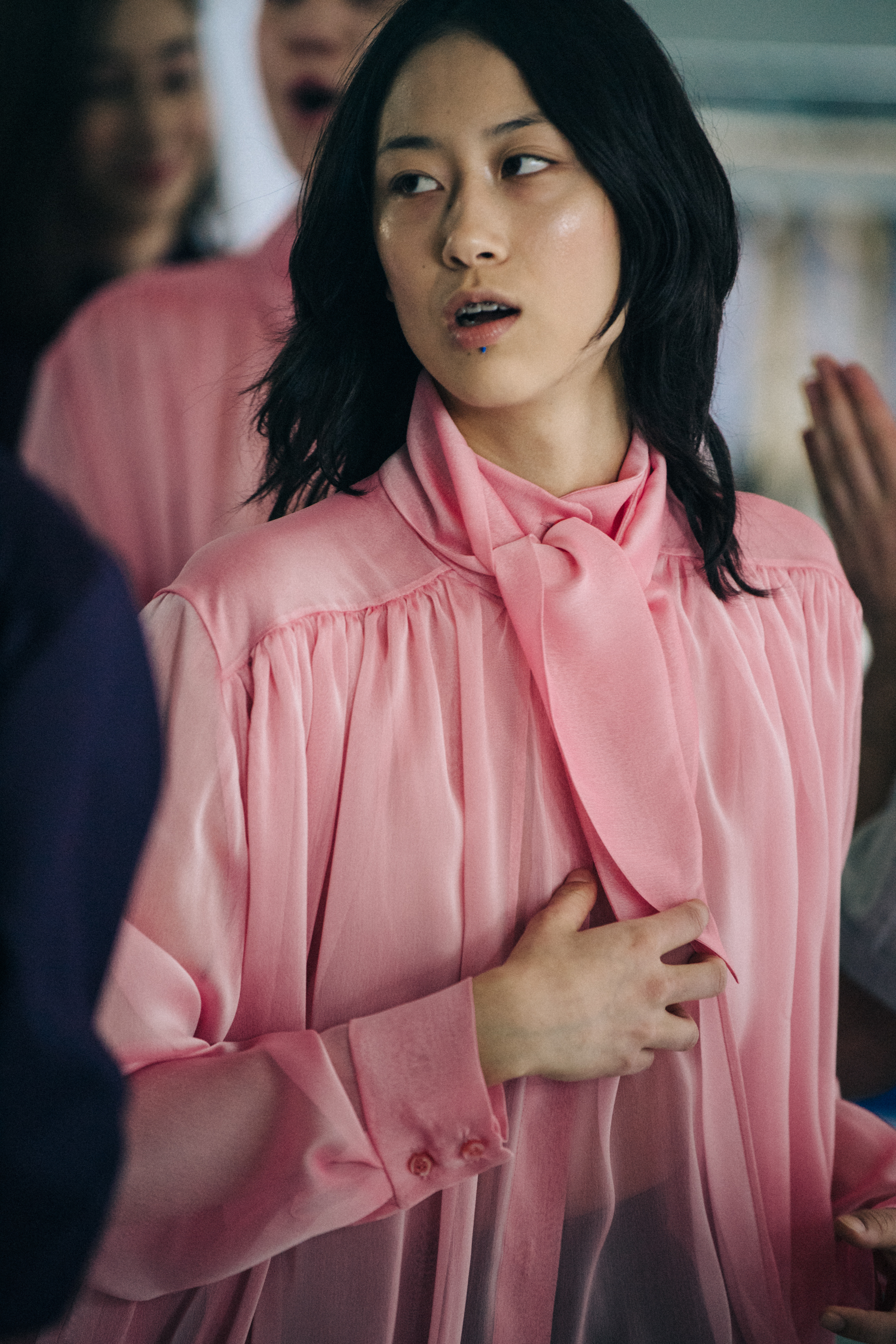 Nina Potskhishvili backstage at Materiel