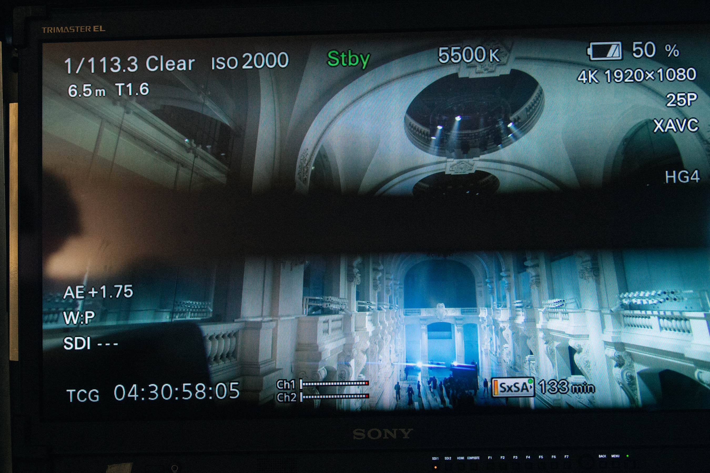 TV screen at Poiret backstage