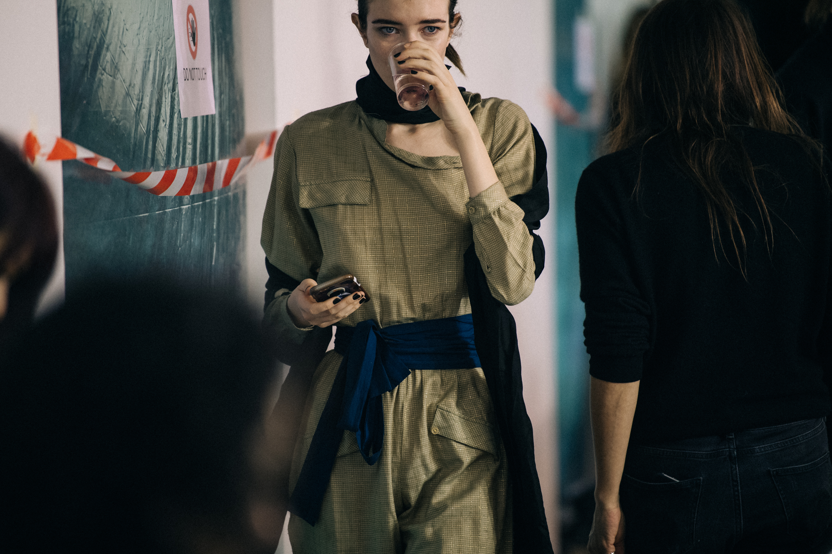 Grace Hartzel backstage at Poiret