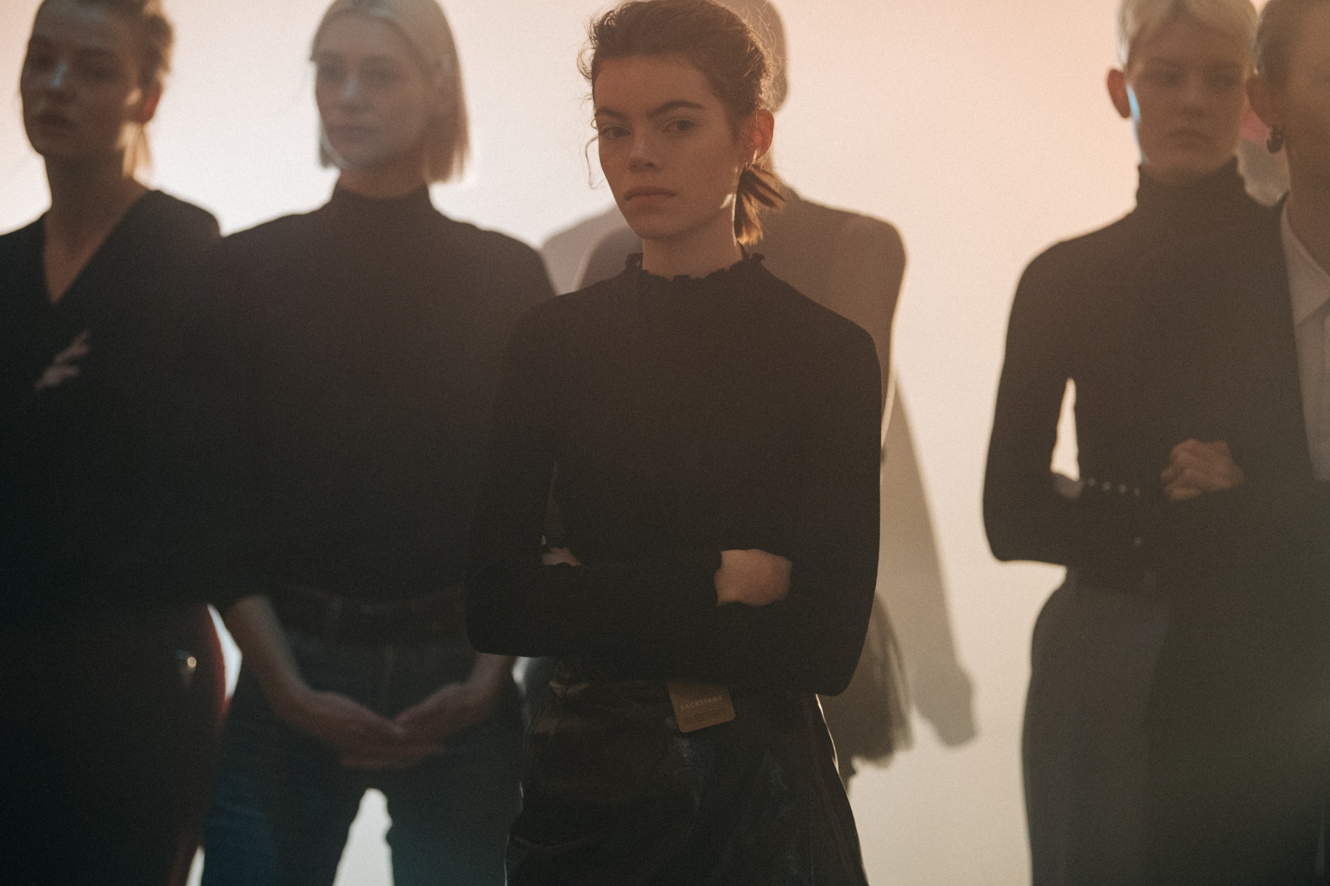 Models during show rehearsal