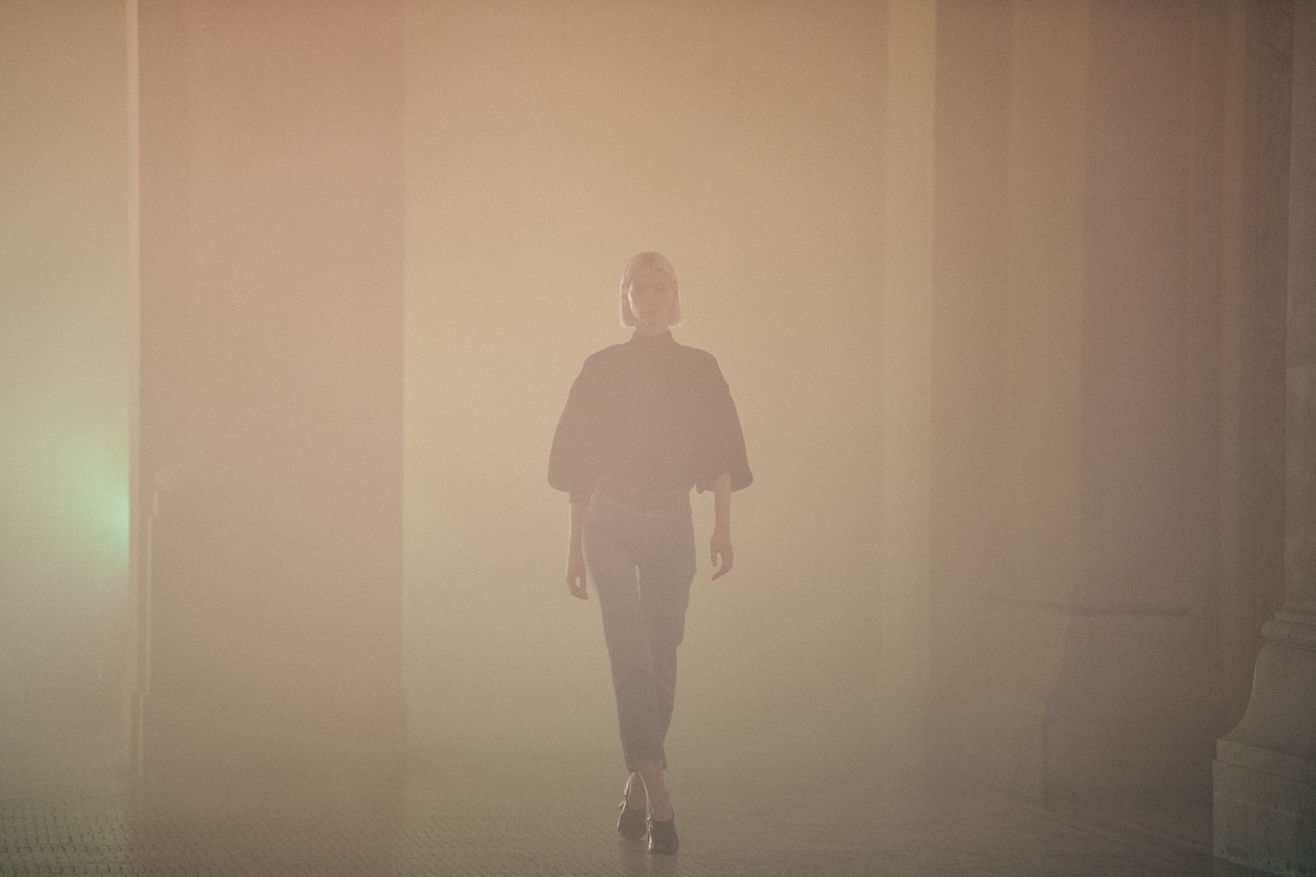 Models walking runway at Poiret