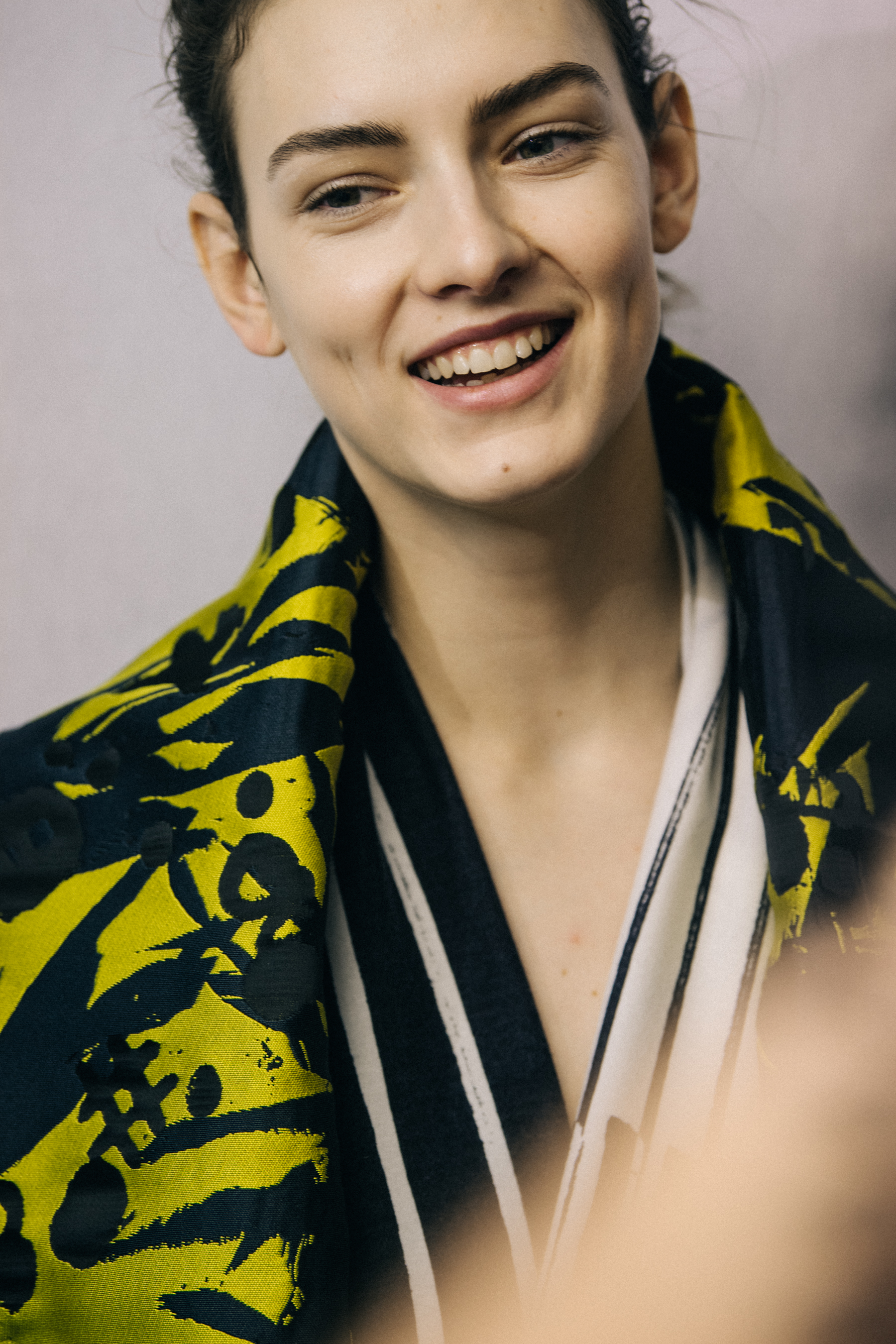 Marie Damian backstage at Poiret
