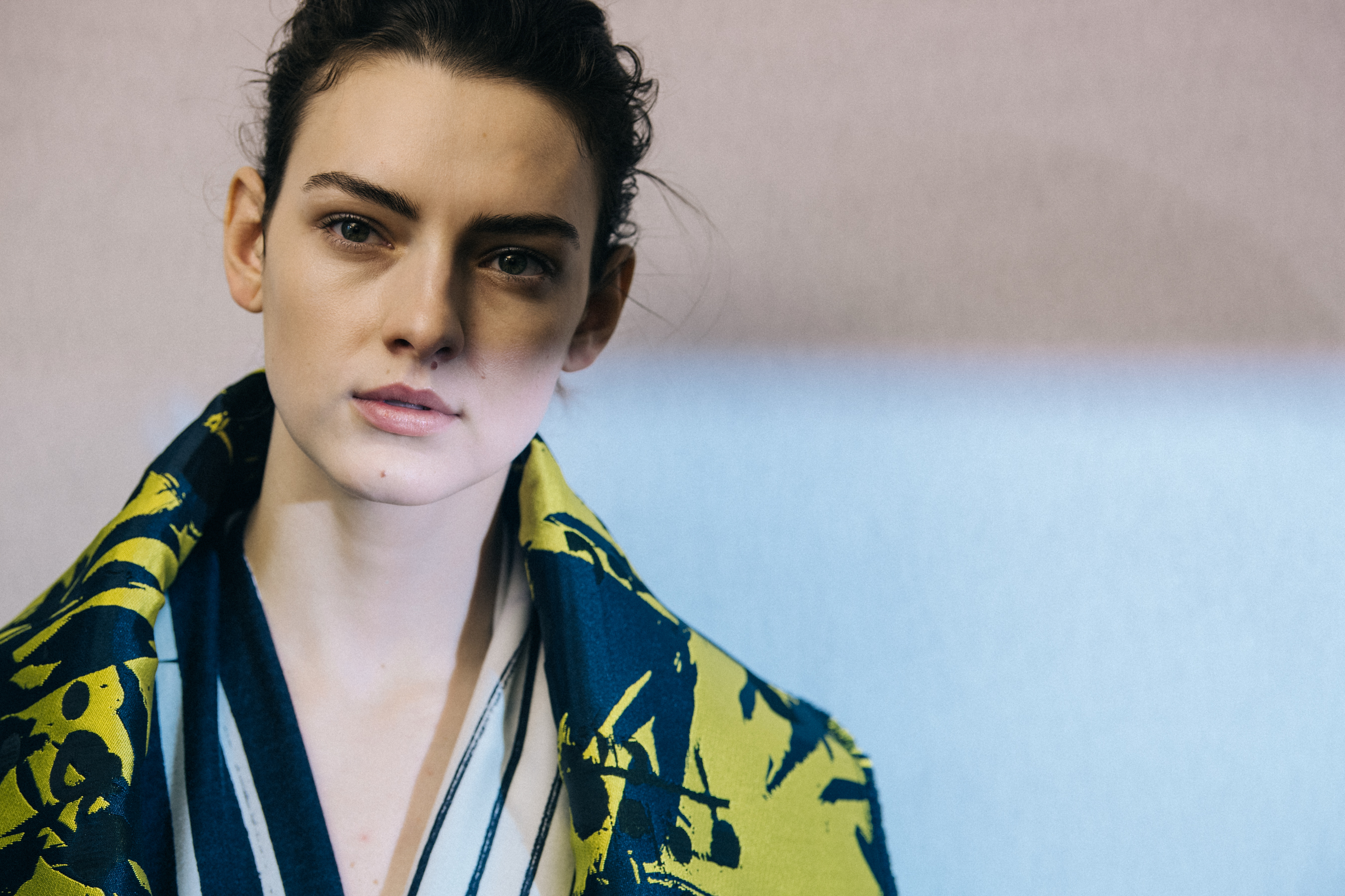 Marie Damian backstage at Poiret