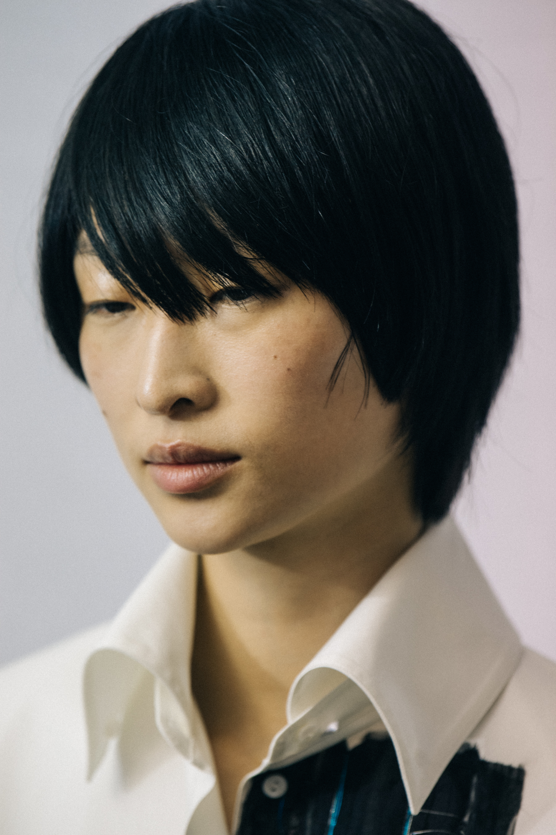 Asian model with short bob hair