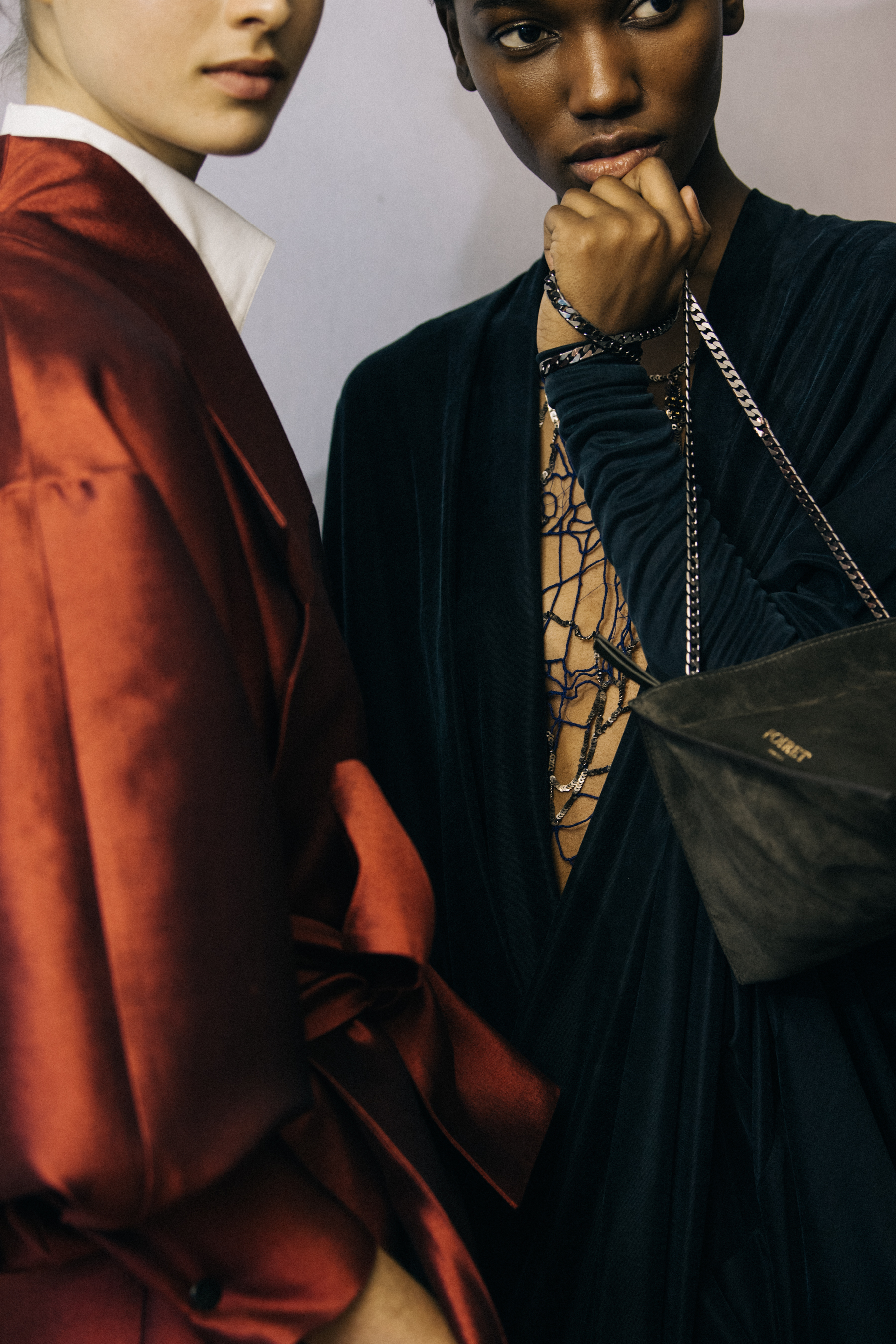 Africa Penalver backstage at Poiret