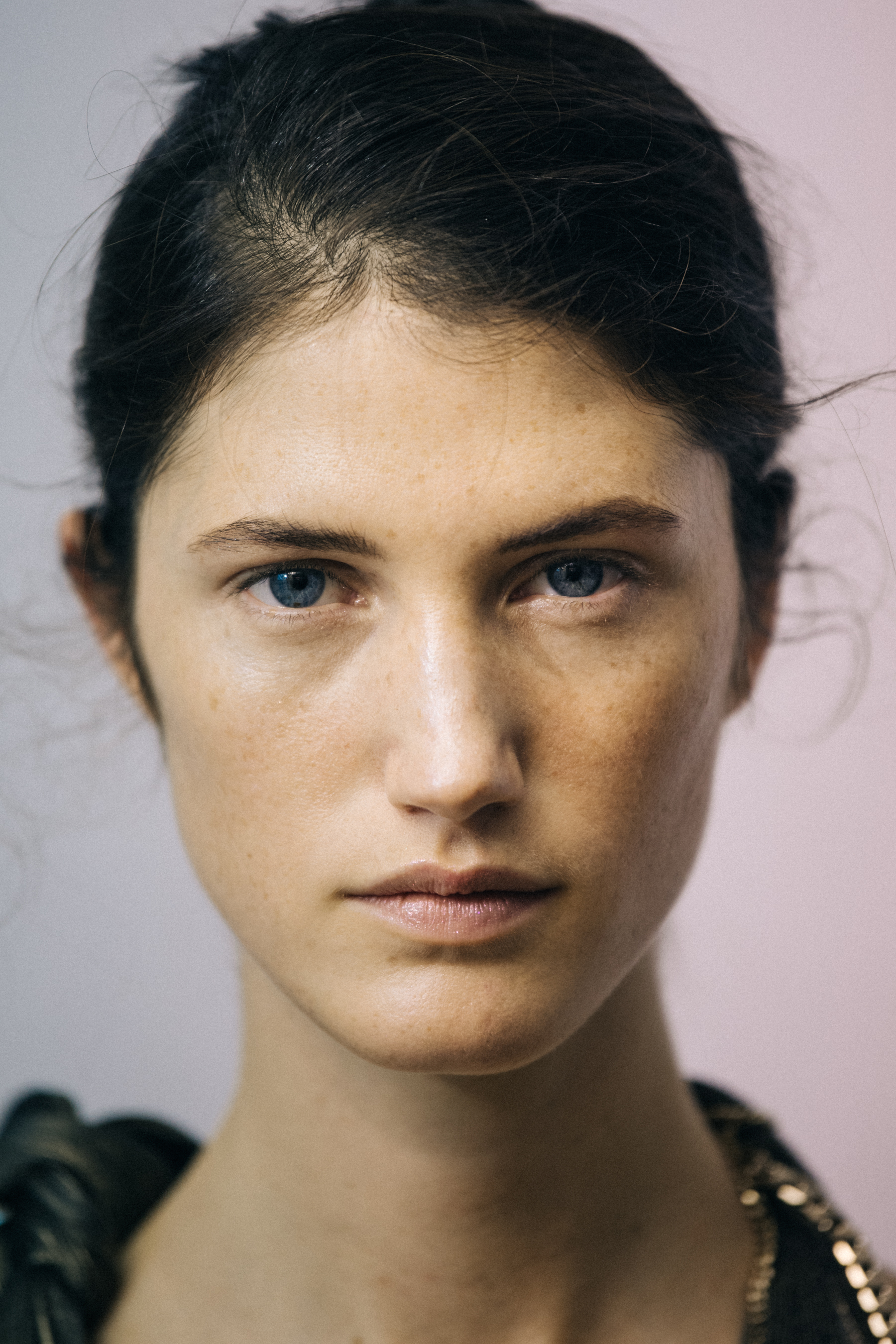 Portrait of model with blue eyes