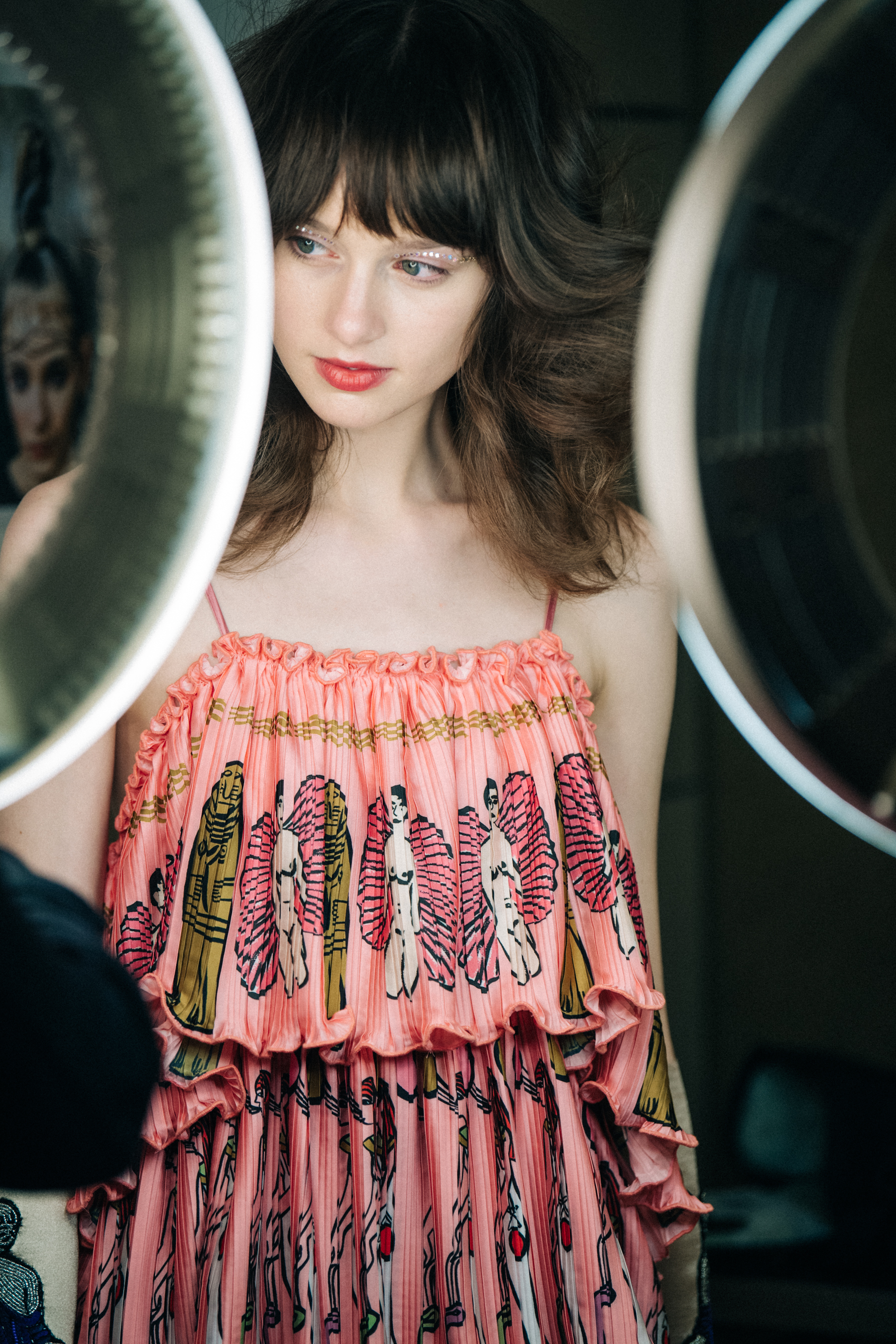 Tess Angel backstage at Romance Was Born