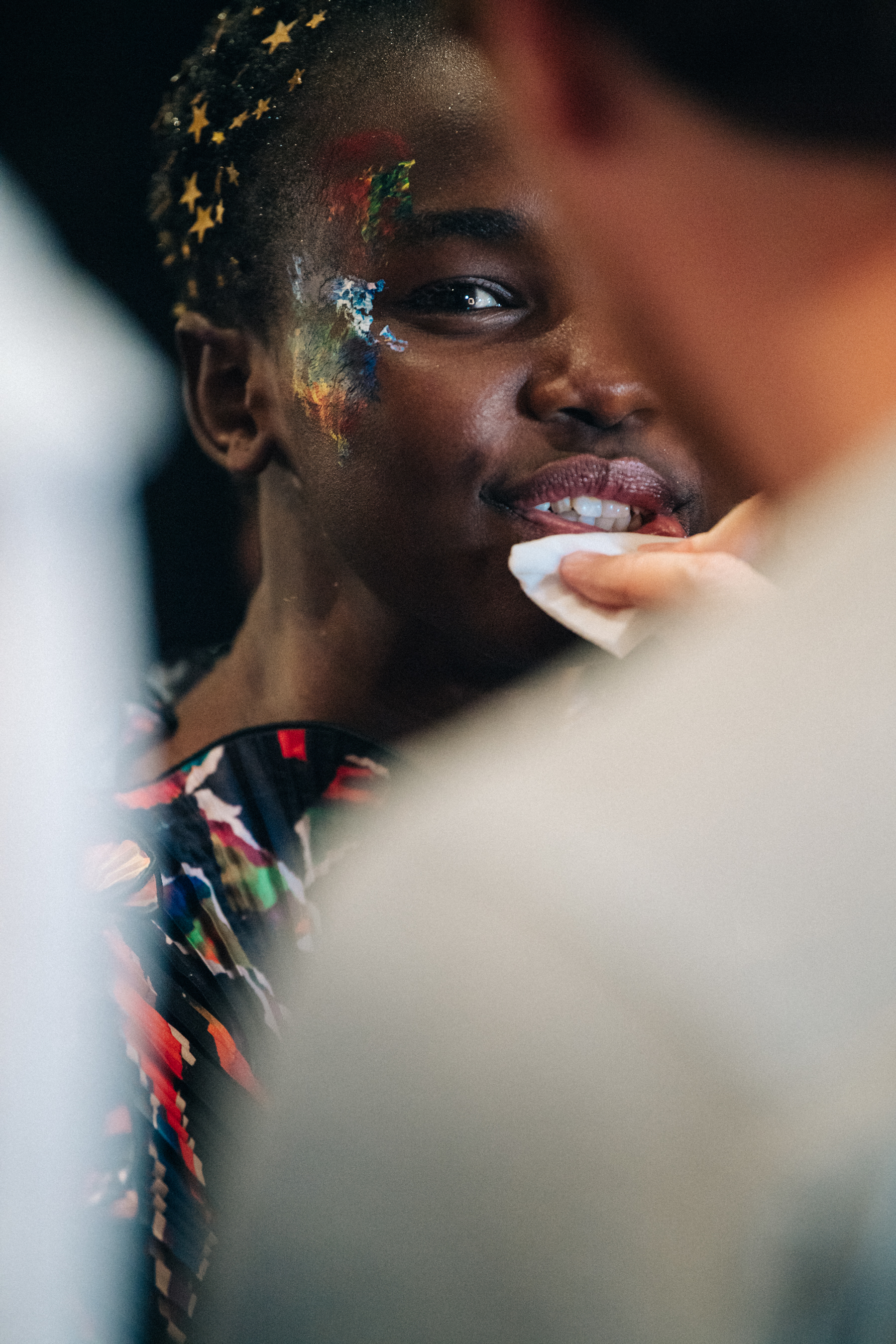 Achol Akiima Ajak backstage at Romance Was Born