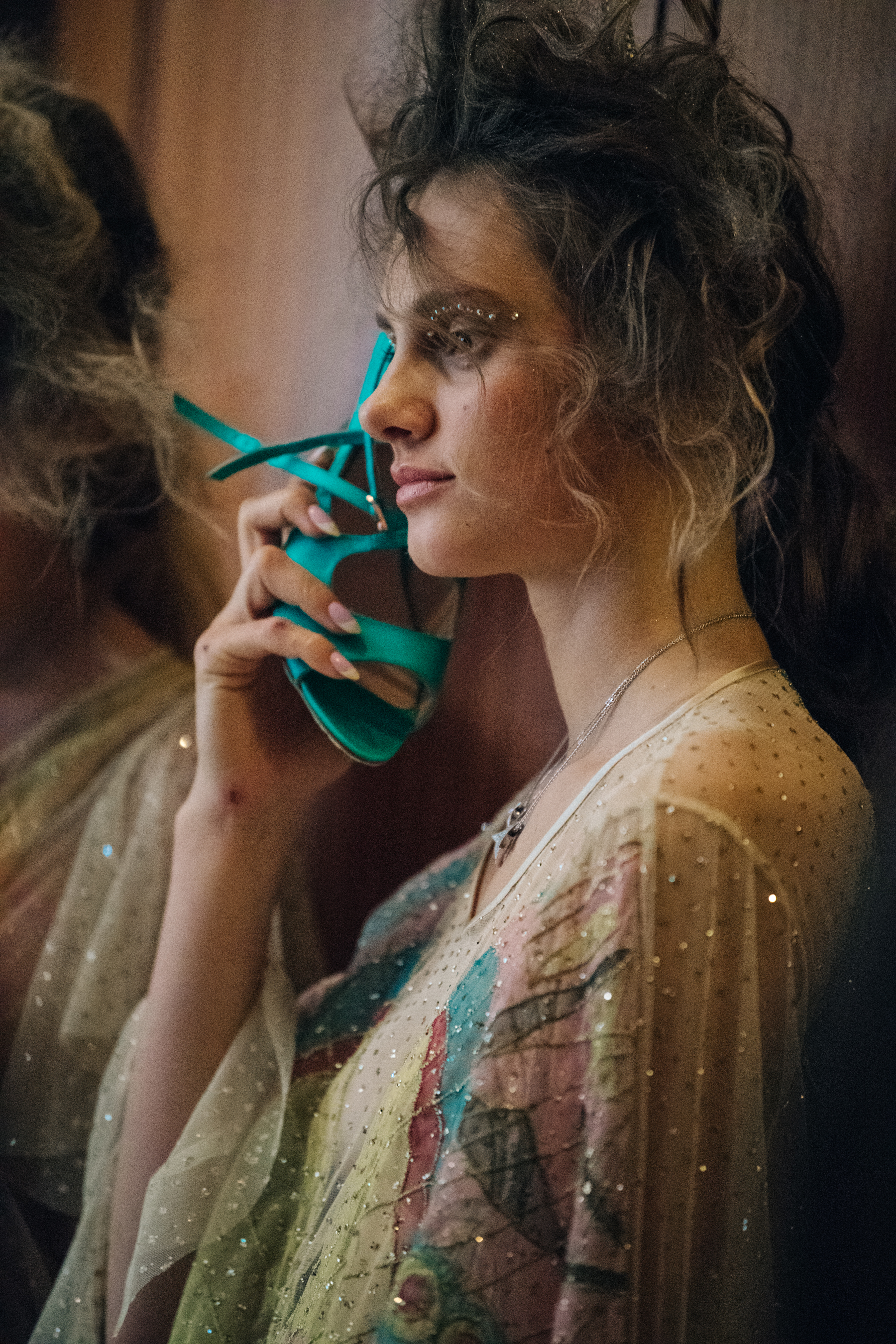 Saadi Schimmel backstage at Romance Was Born