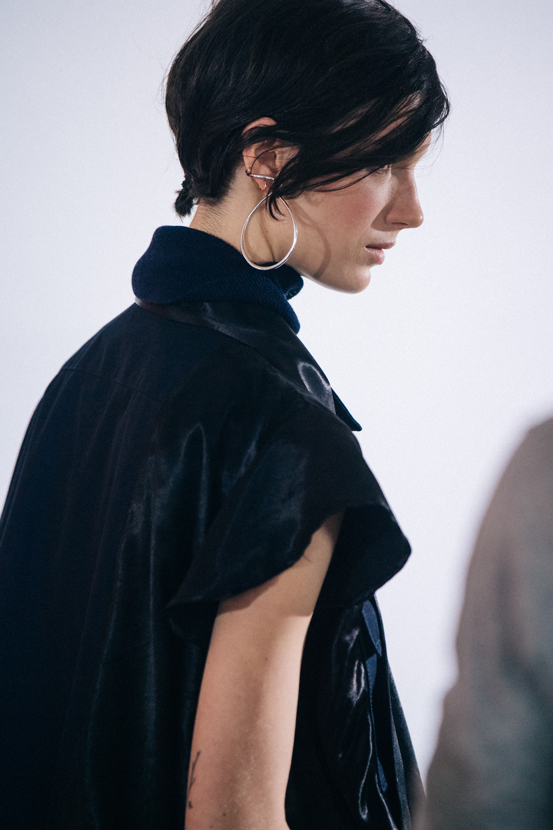 Marte Mei Van Haaster backstage at Sacai