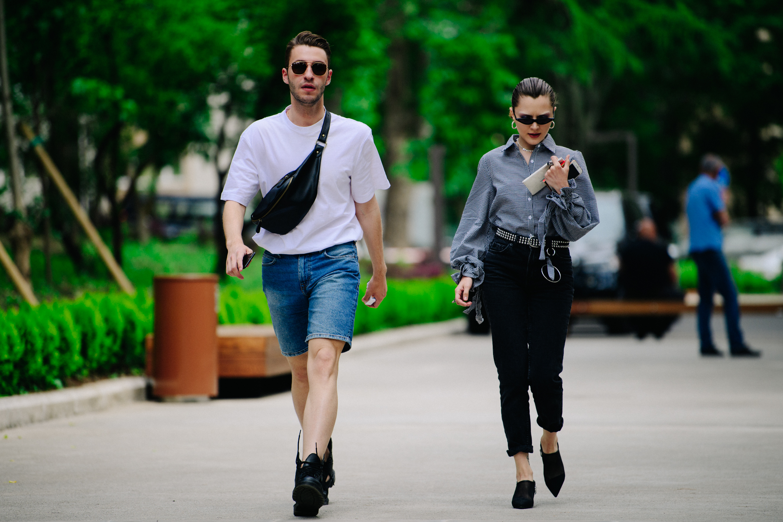 Couple wearing dark sunglasses