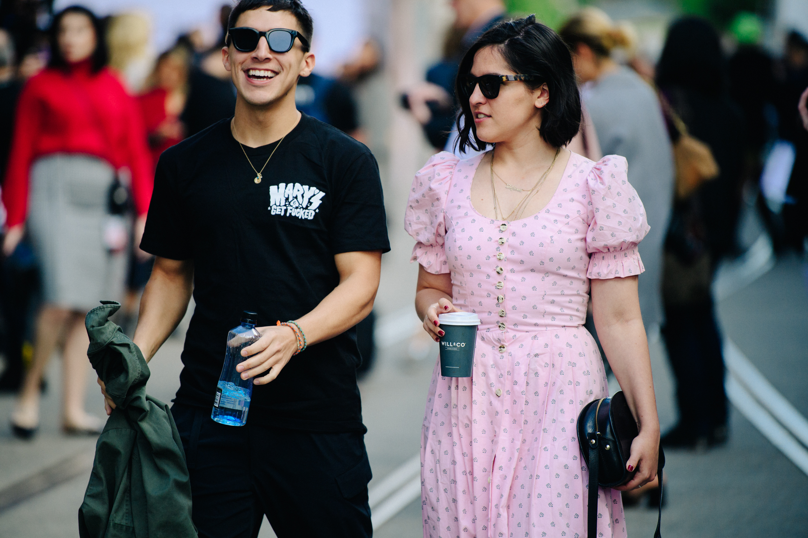 Couple wearing dark sunglasses