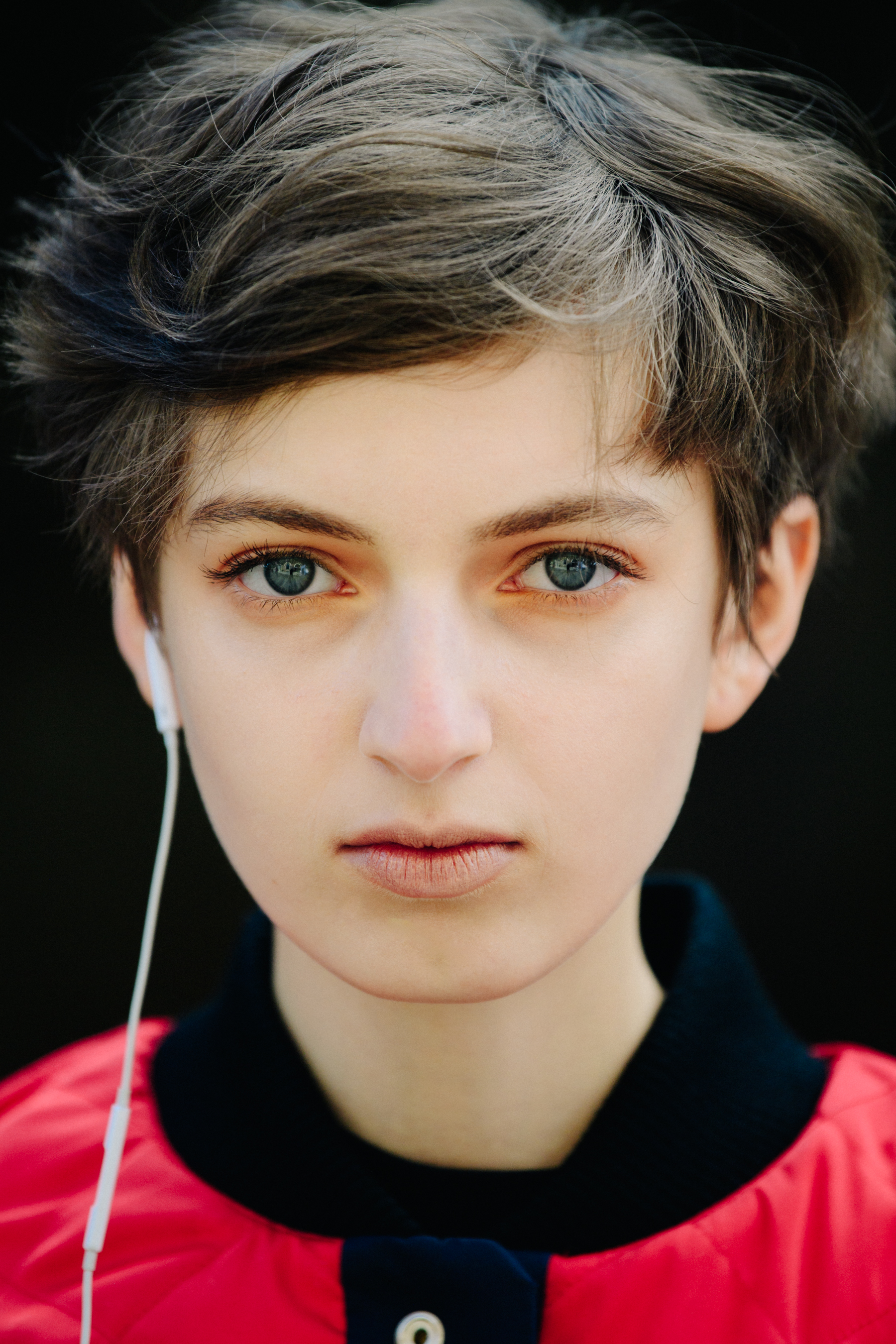 Portrait of model with blue eyes