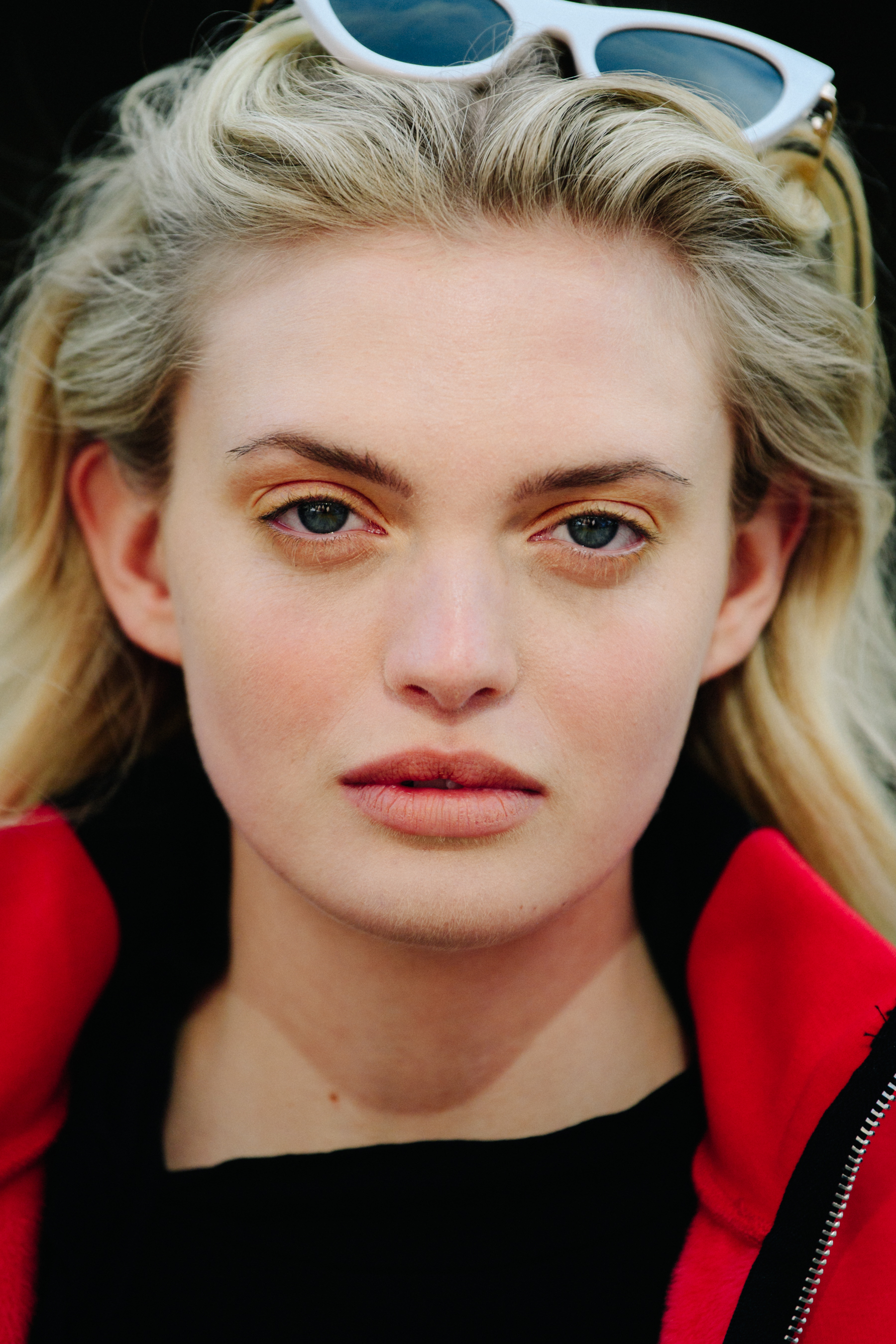 Portrait of model with blue eyes