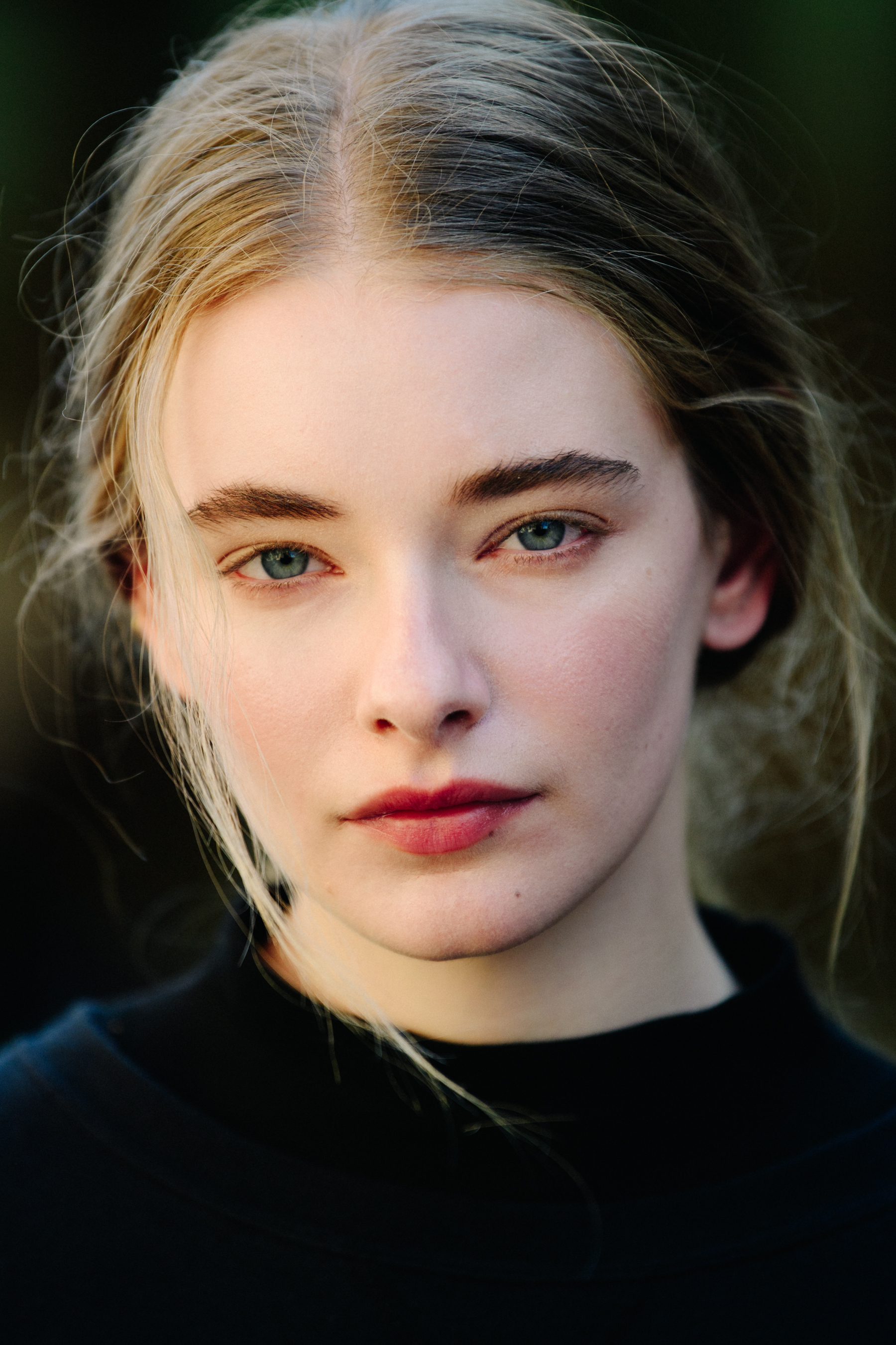 Portrait of model with blonde hair