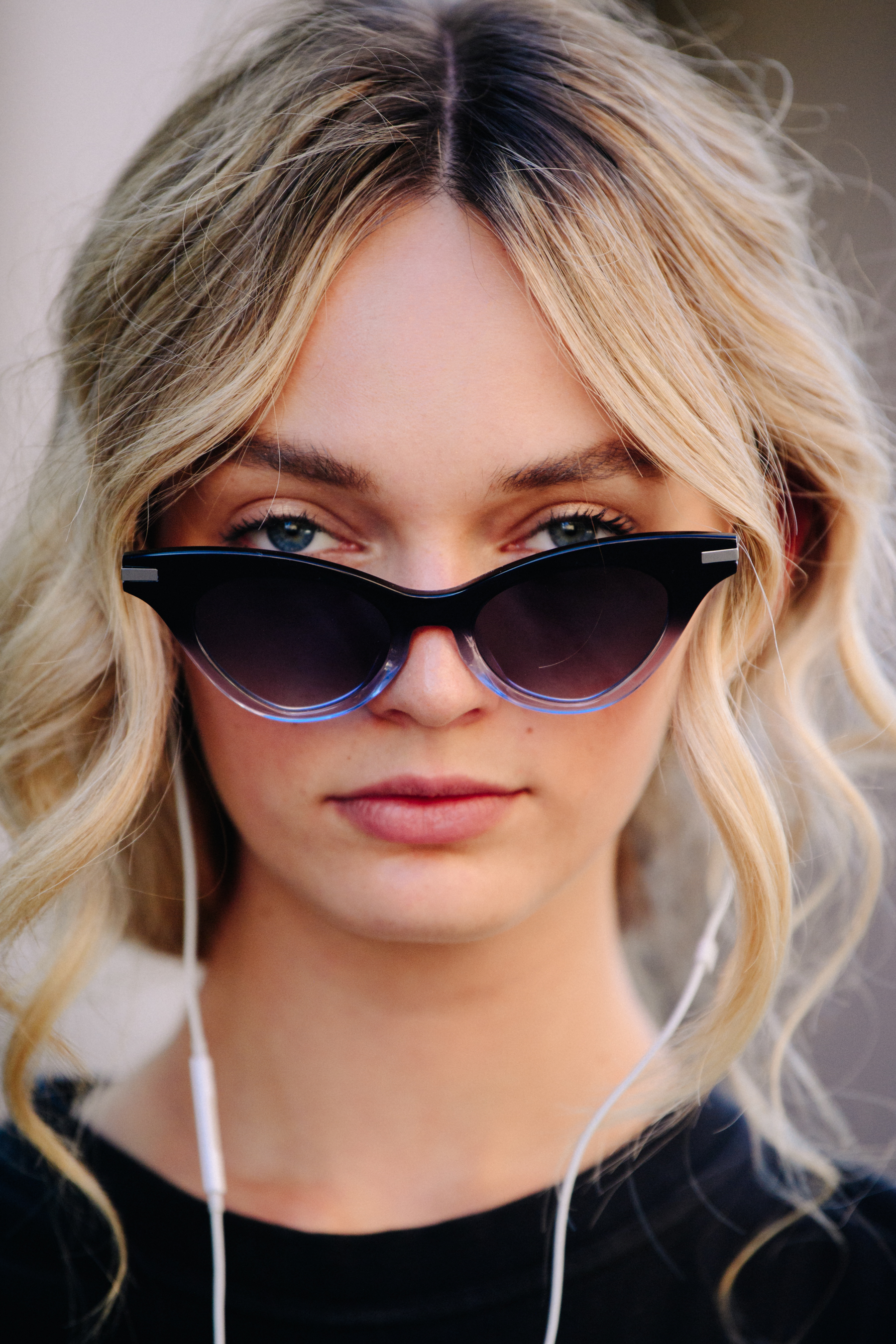 Portrait of model wearing sunglasses
