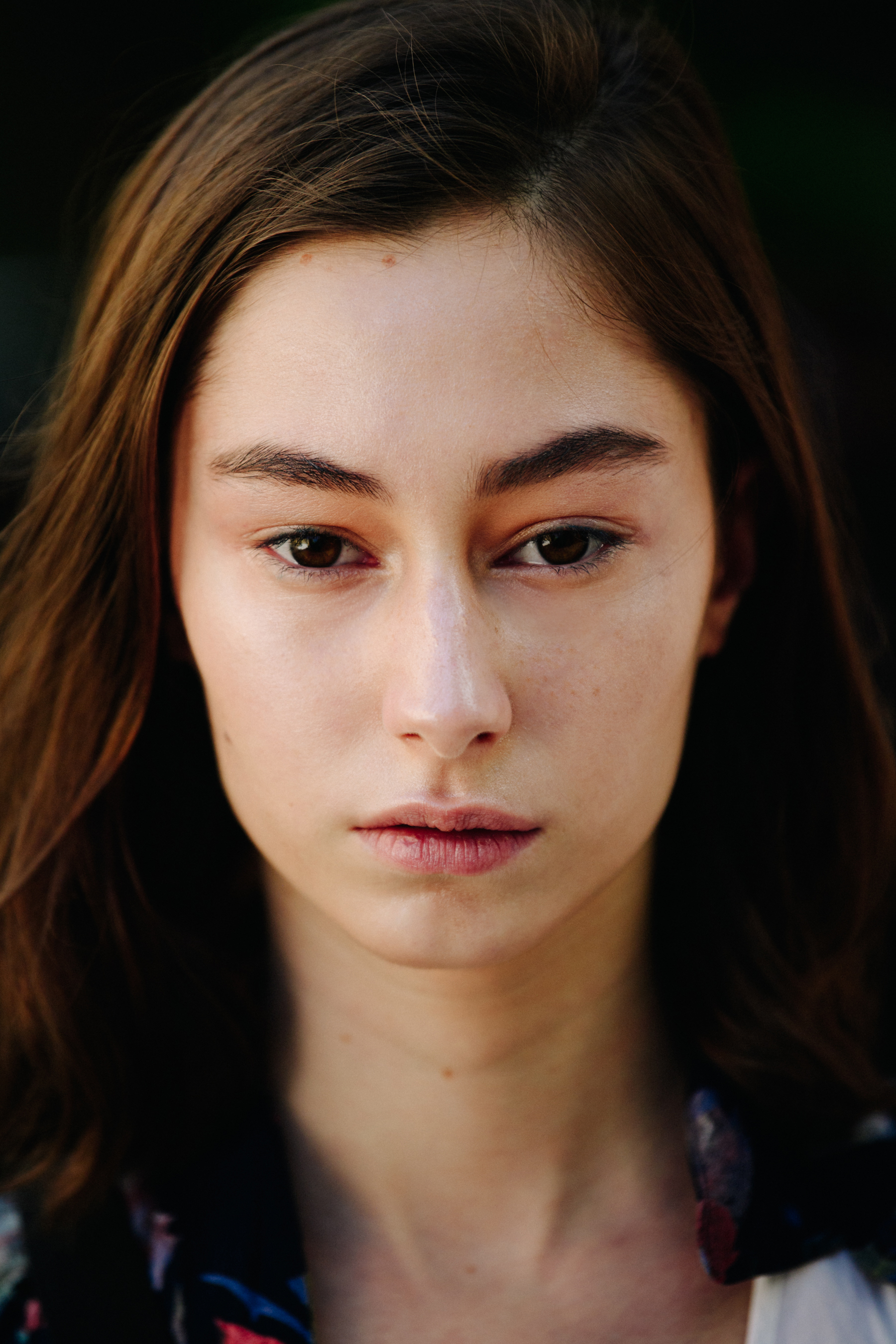 Portrait of Georgian model with brown hair
