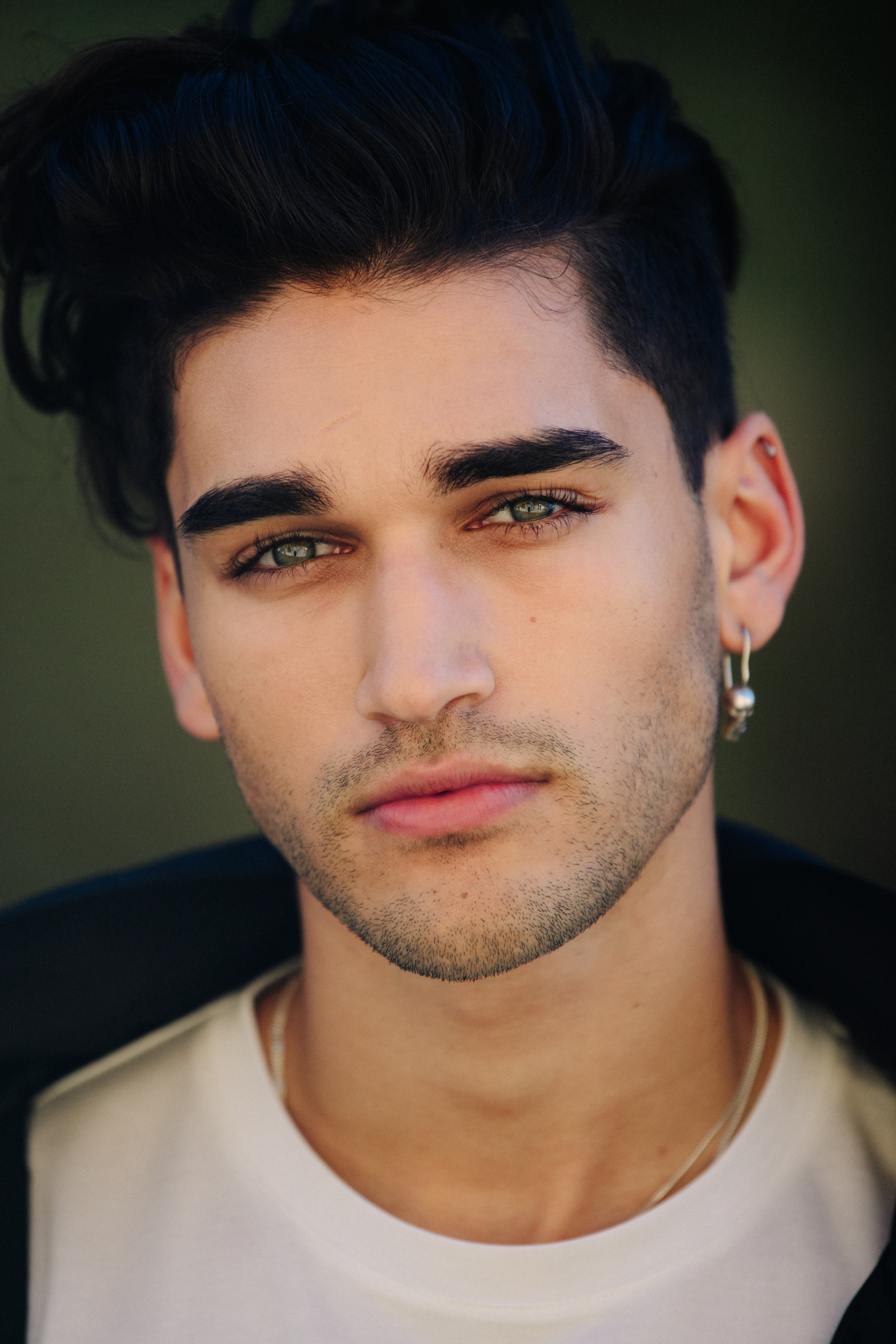 Portrait of model with green eyes