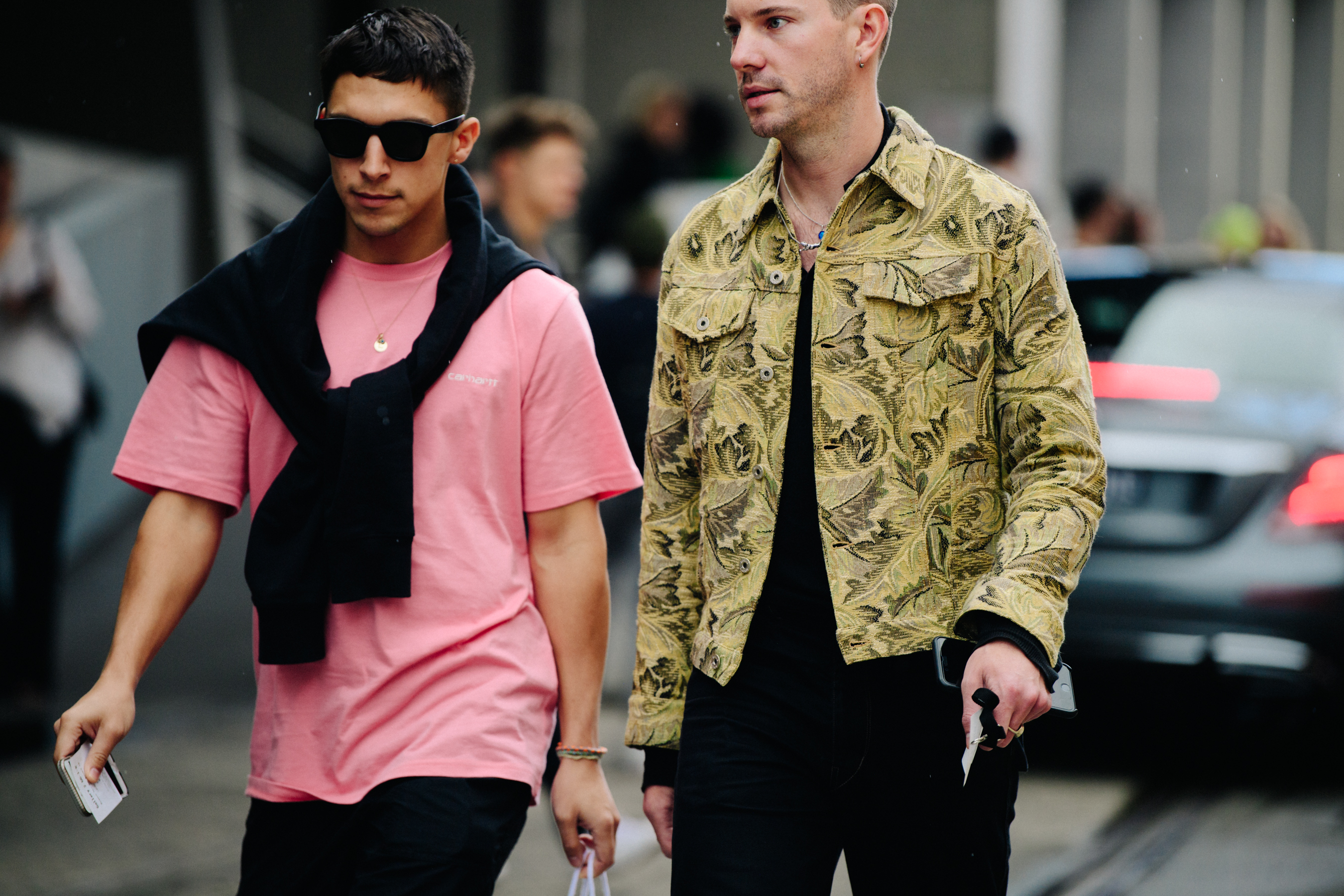 Two men wearing stylish clothing