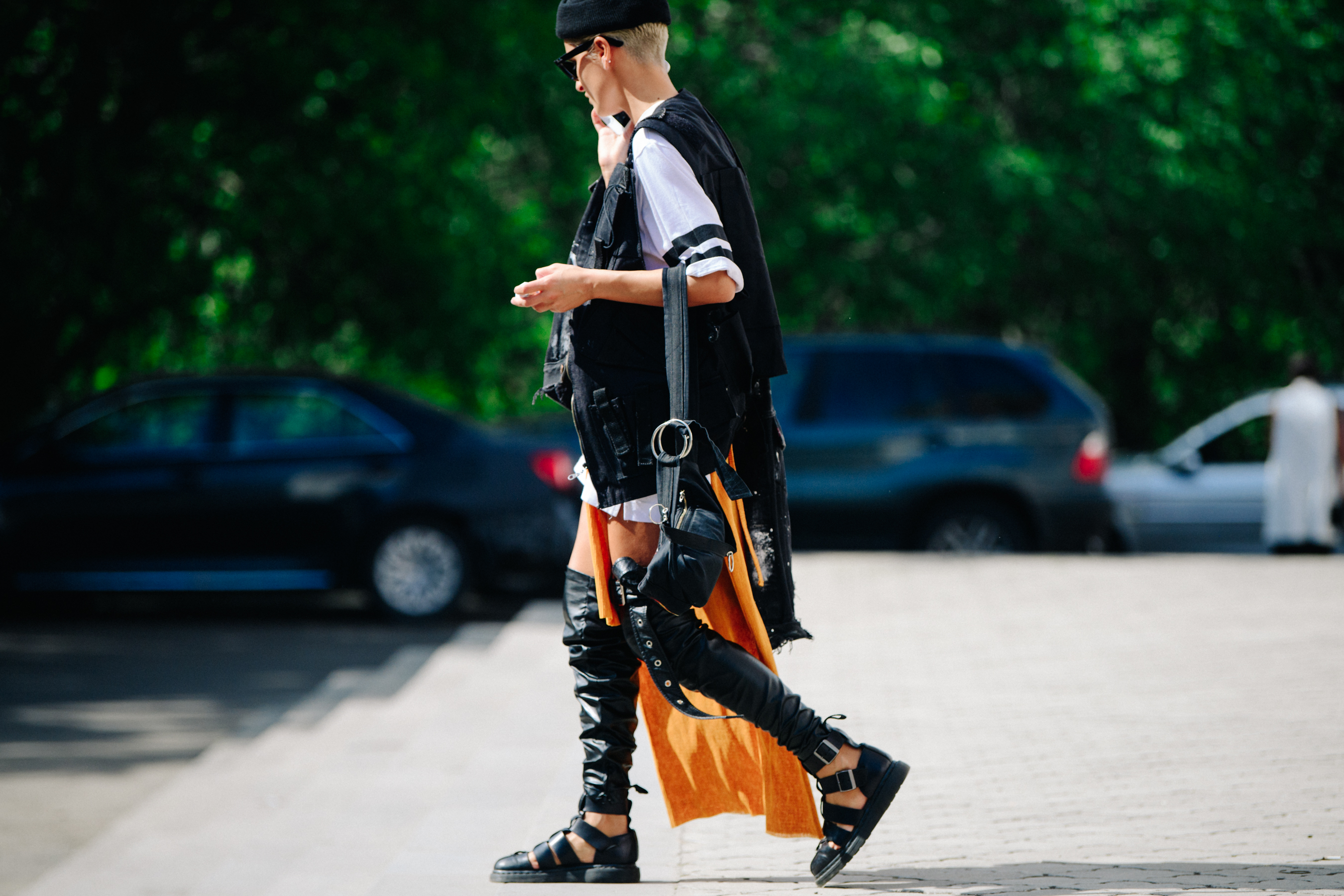 Woman wearing black outfit