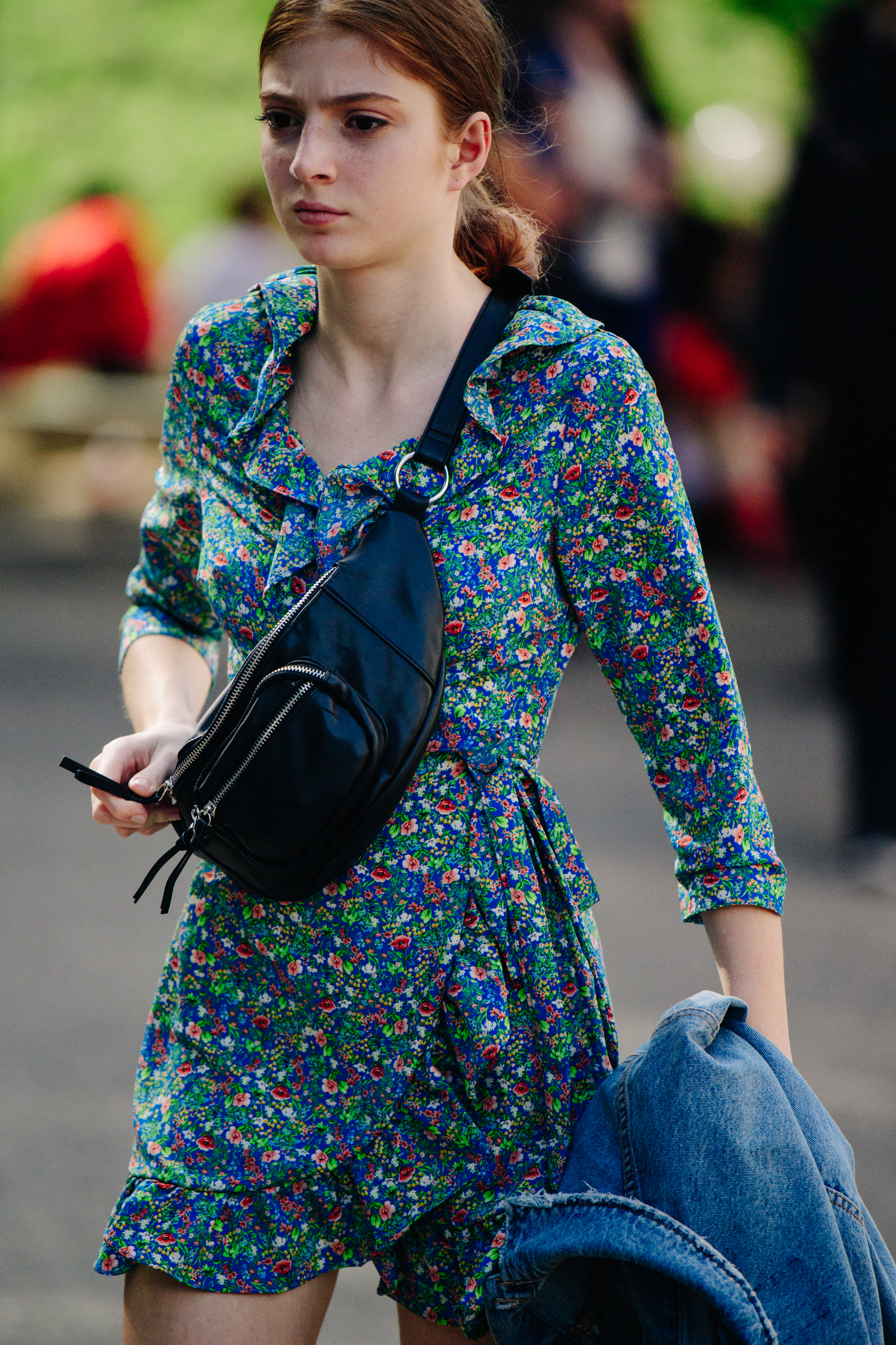 Woman wearing floral dress