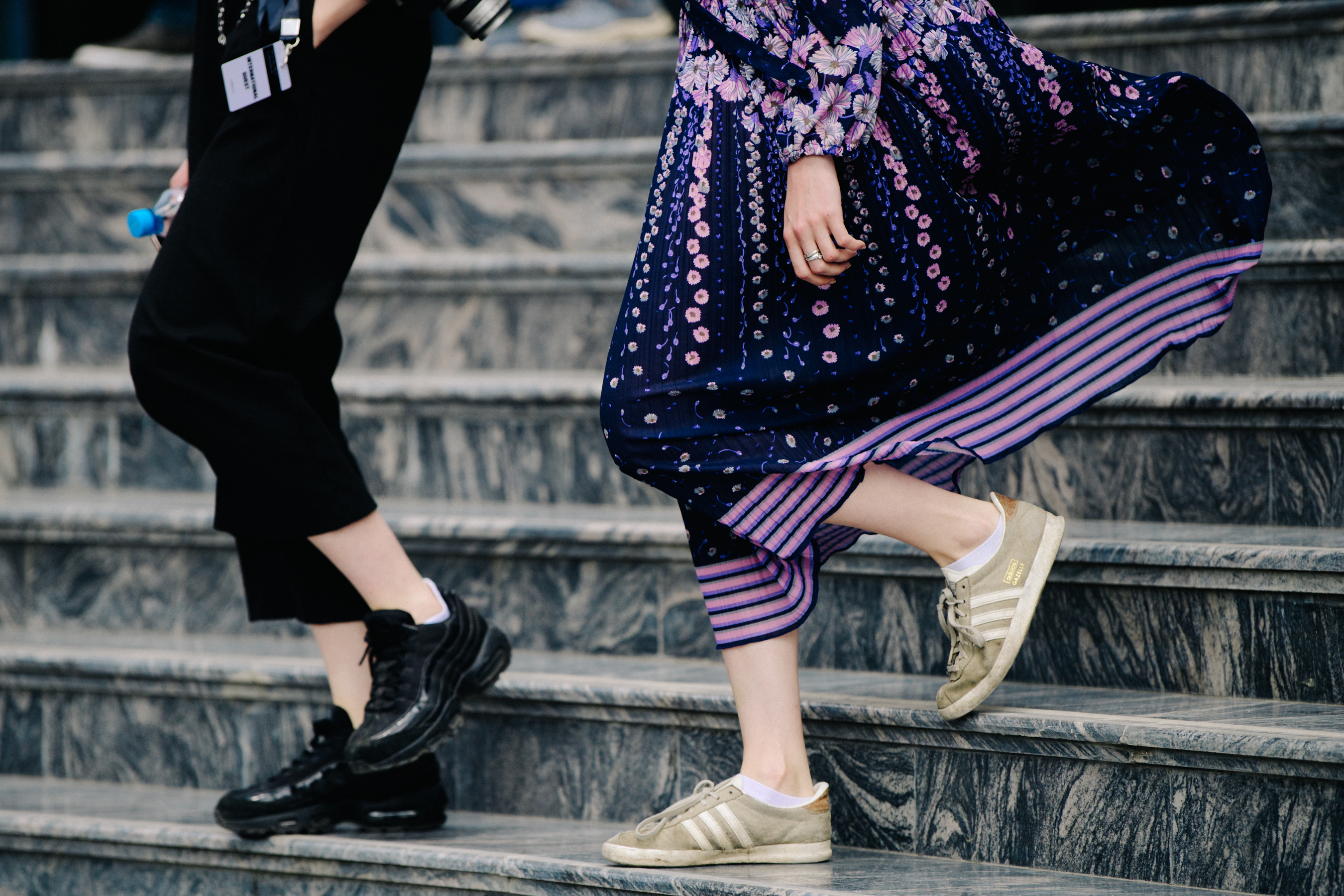 Couple wearing sports sneakers