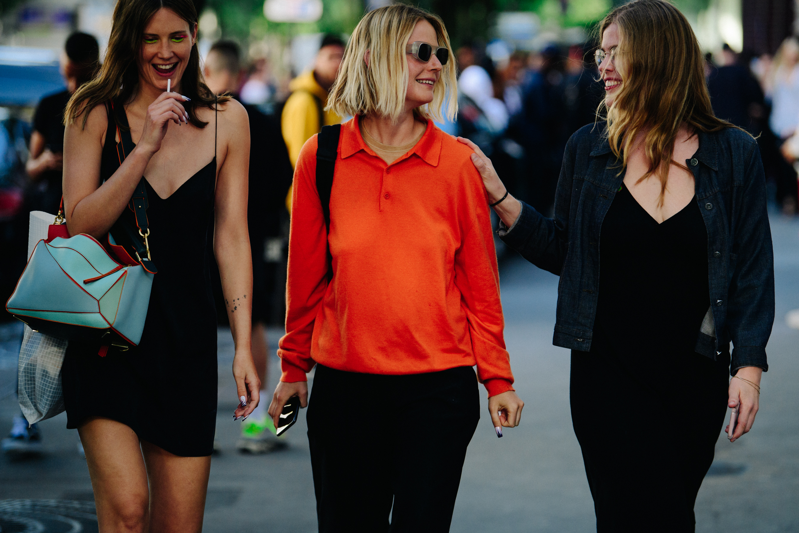 Models wearing dark colours