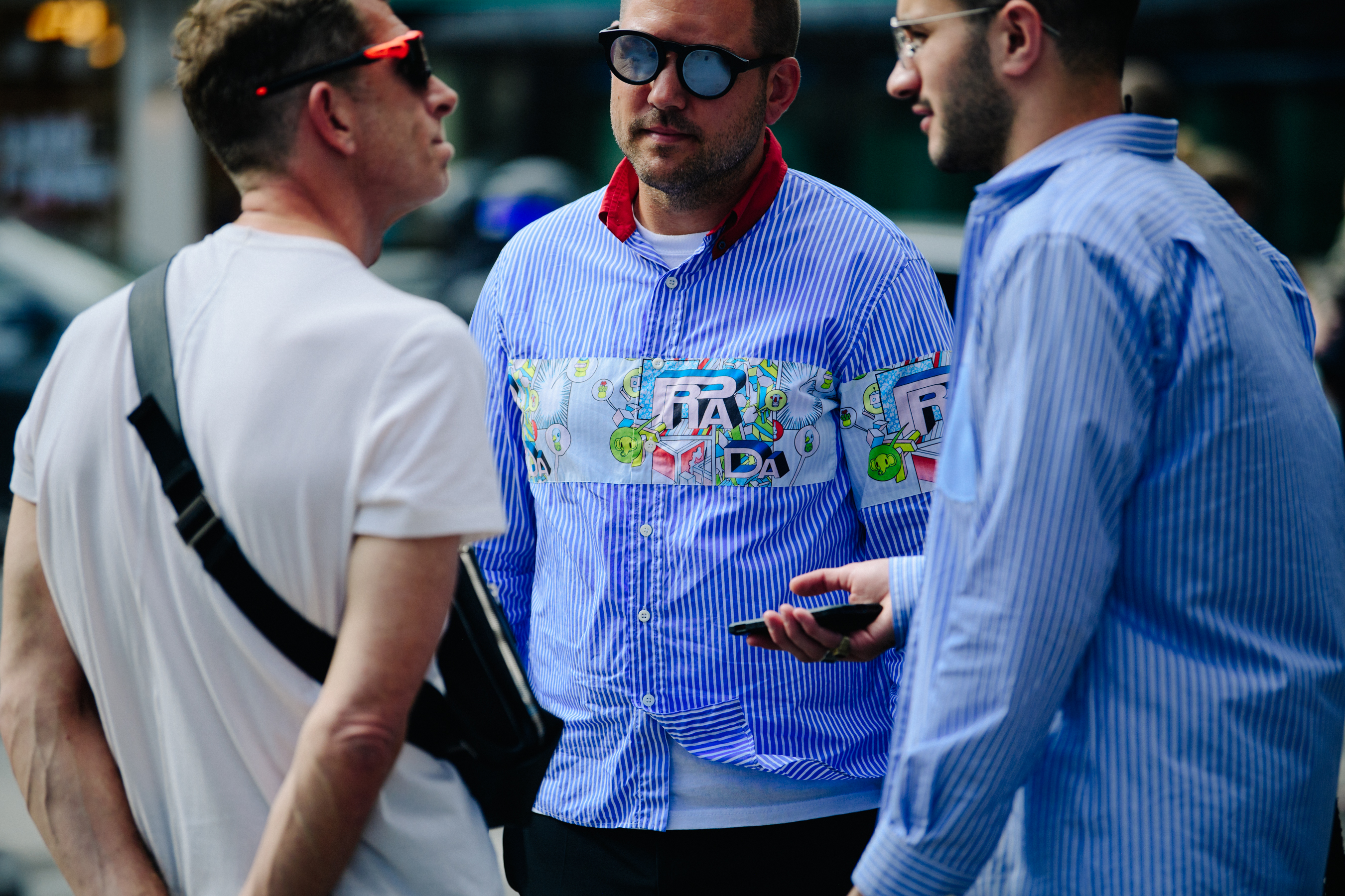Buyer wearing round sunglasses
