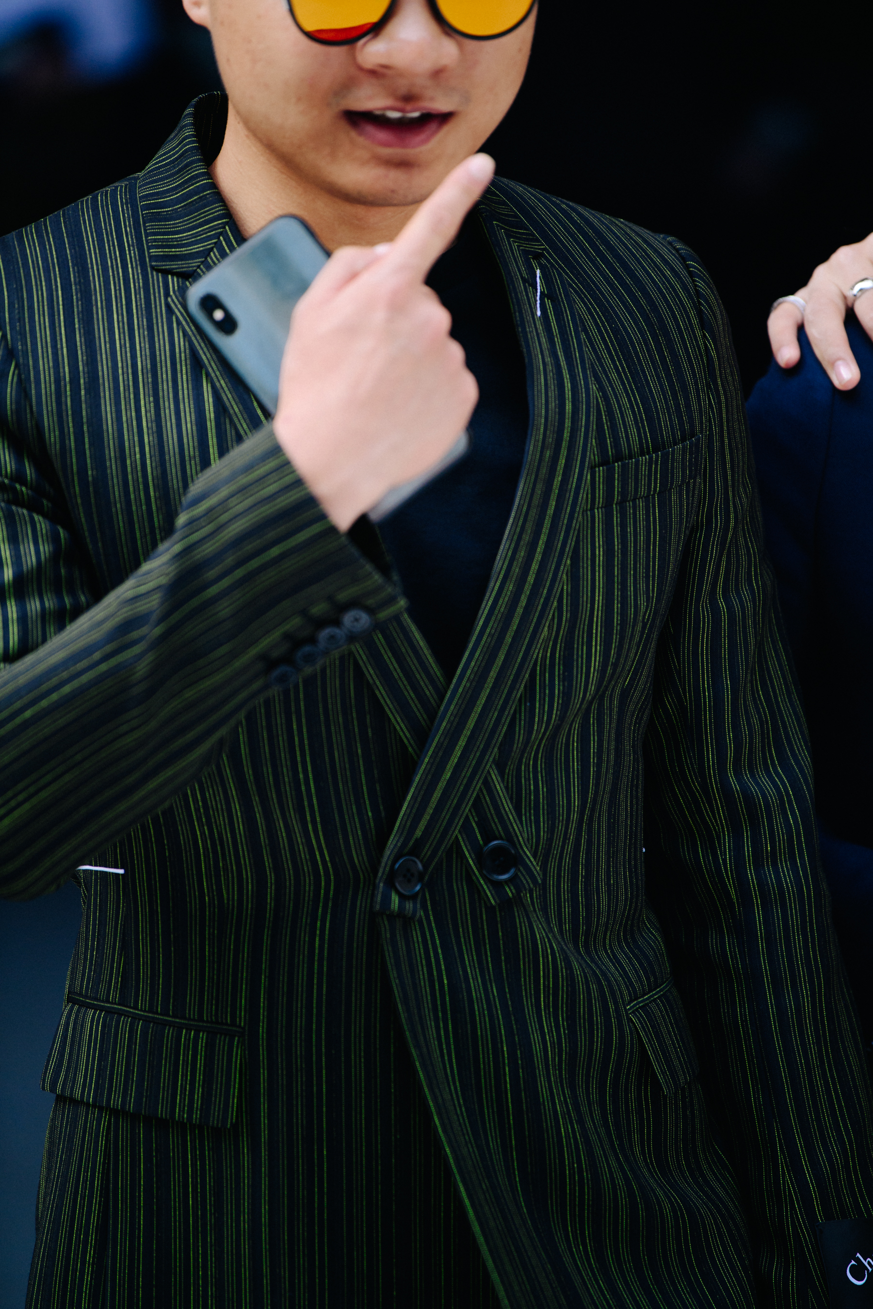 Man wearing green jacket