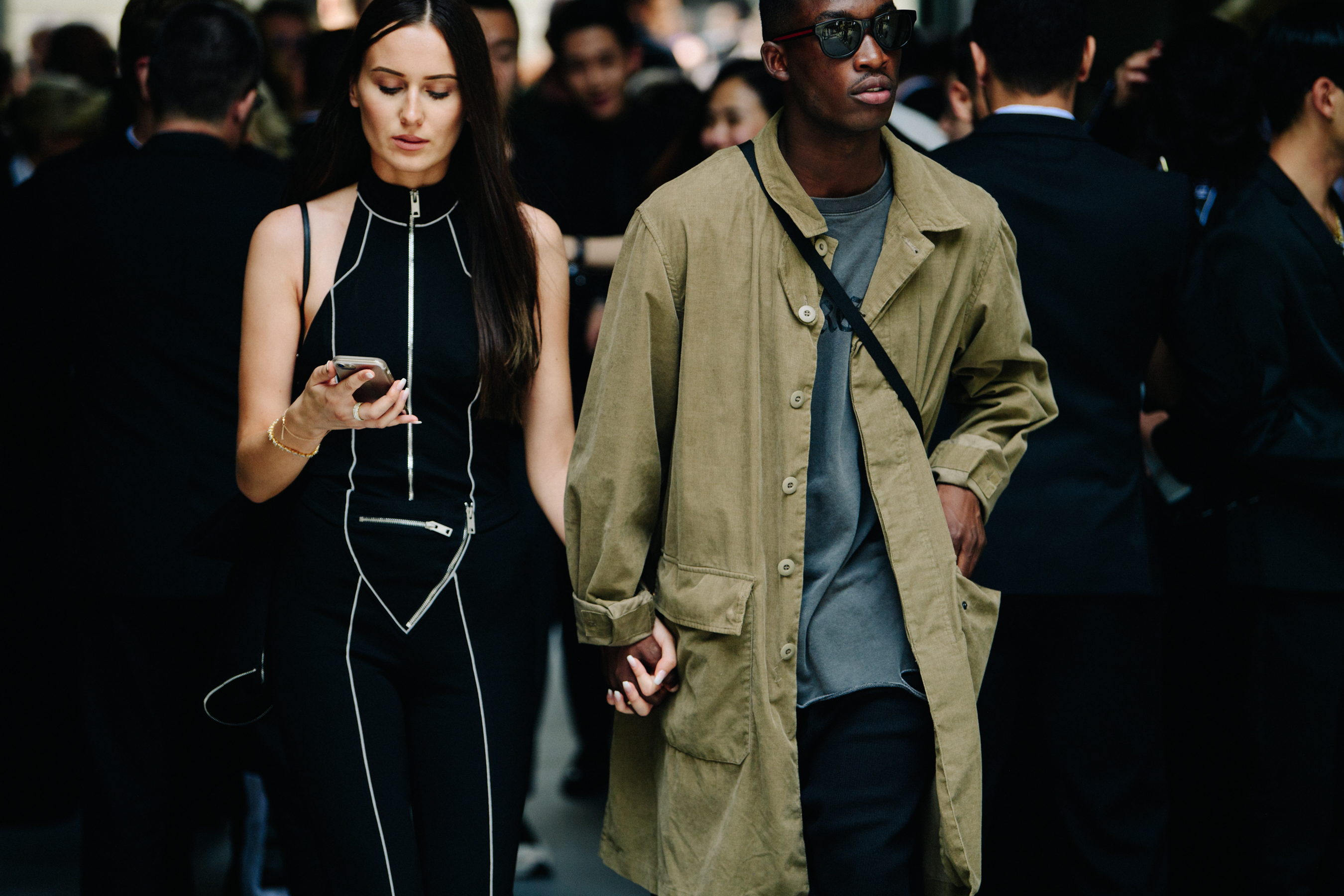 Couple wearing long outfits