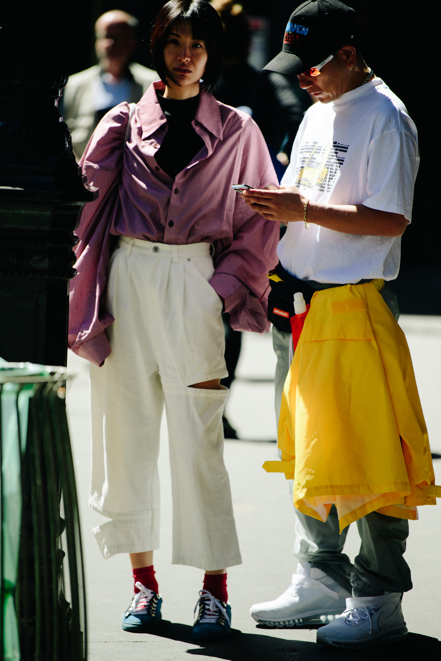 Asian couple wearing stylish clothing