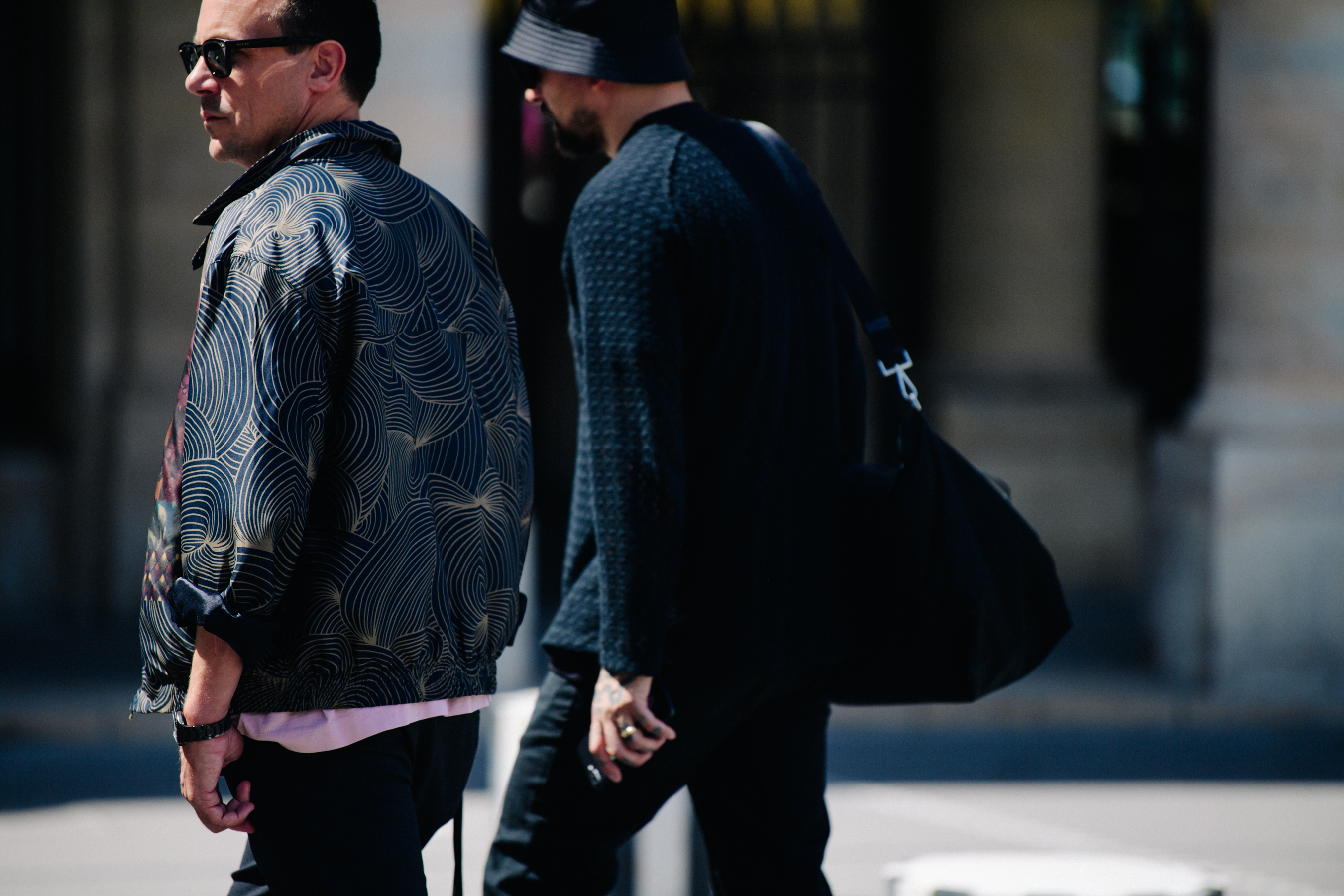 Man wearing pattern jacket