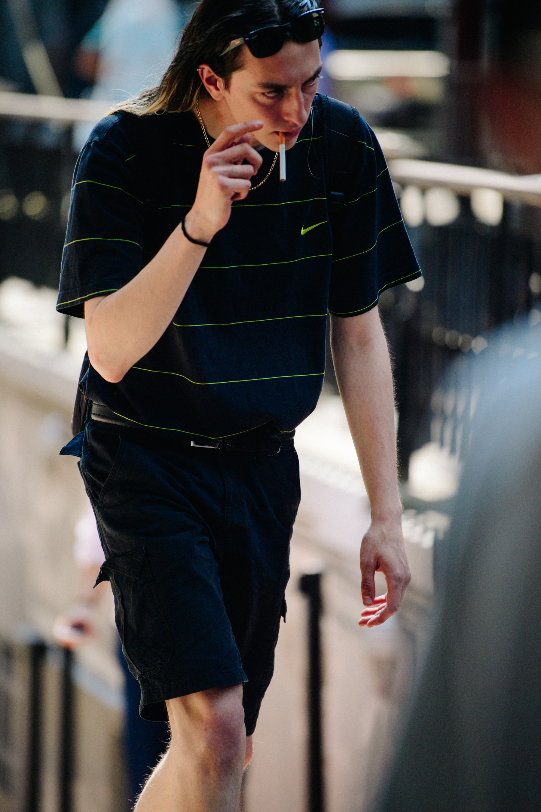 Man wearing Nike tee shirt