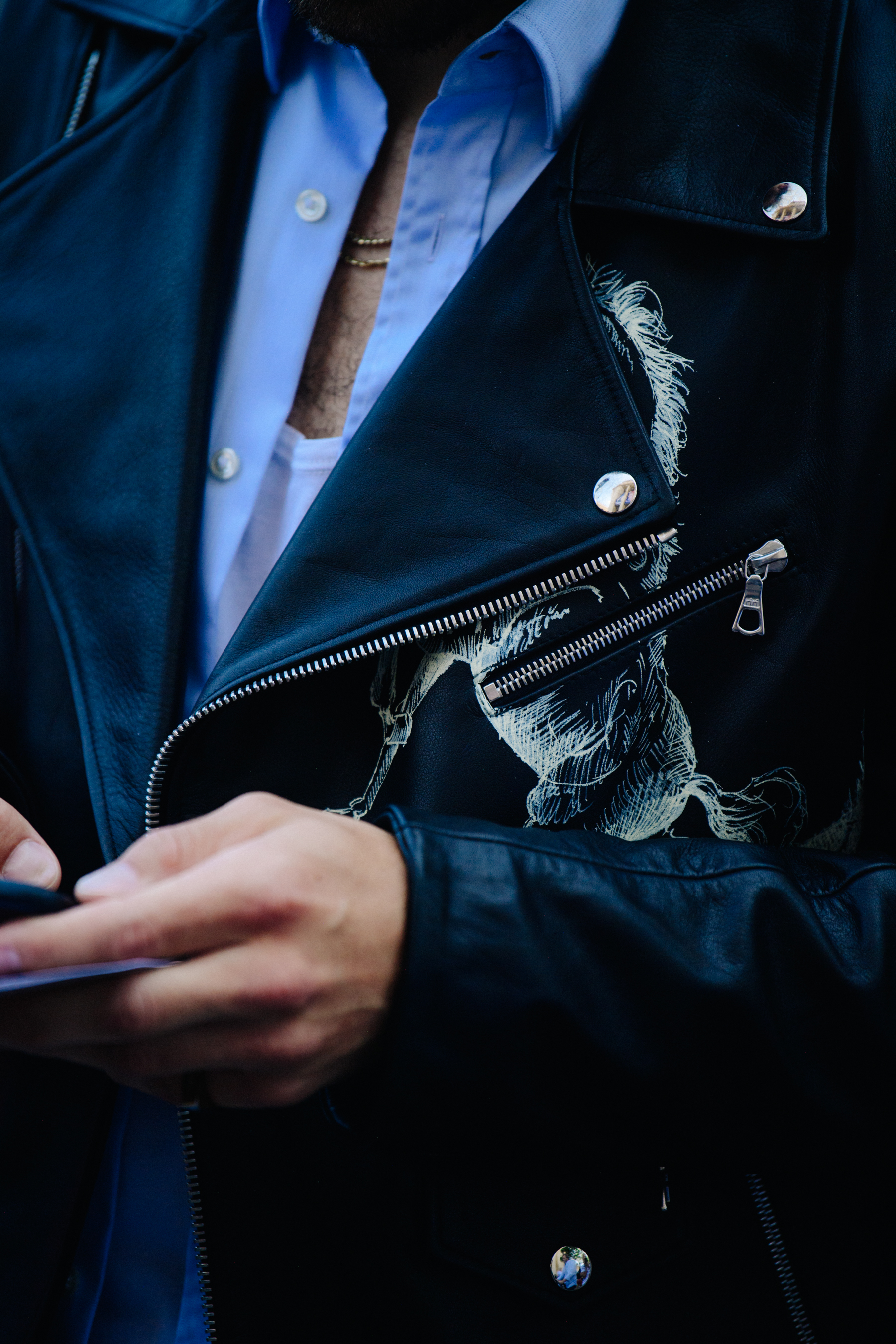 Man wearing dark jacket