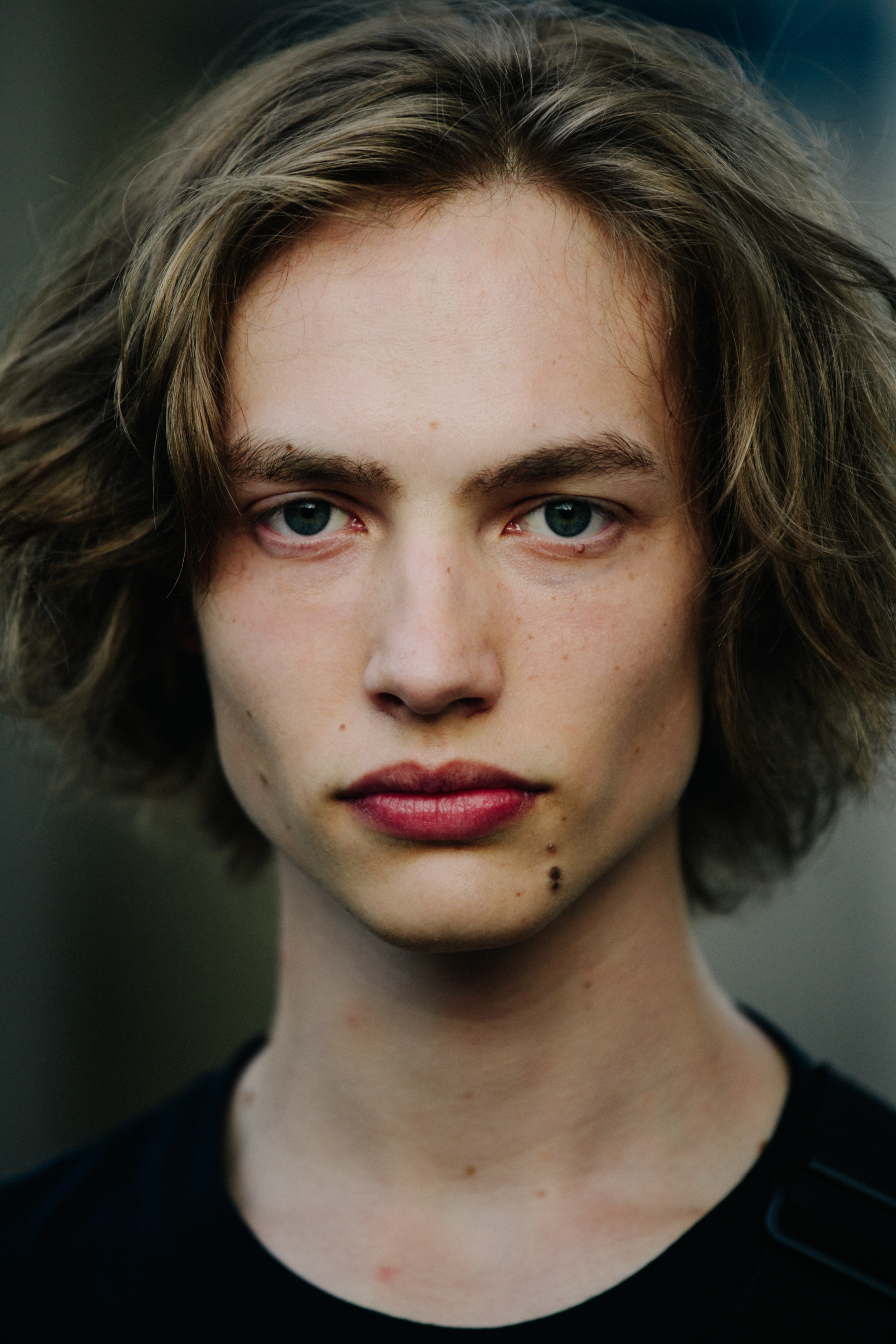 Portrait of model with green eyes