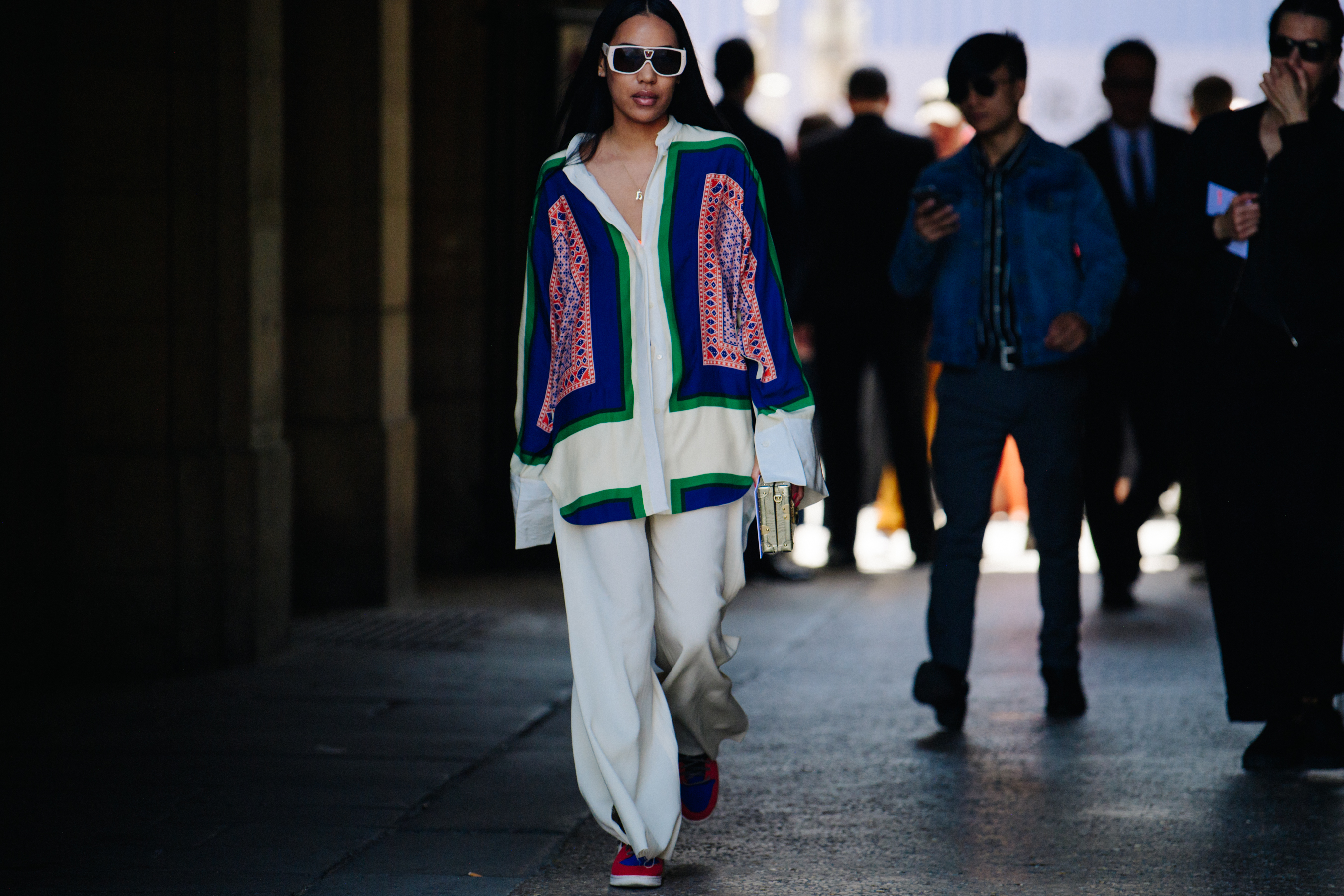 Woman wearing Louis Vuitton