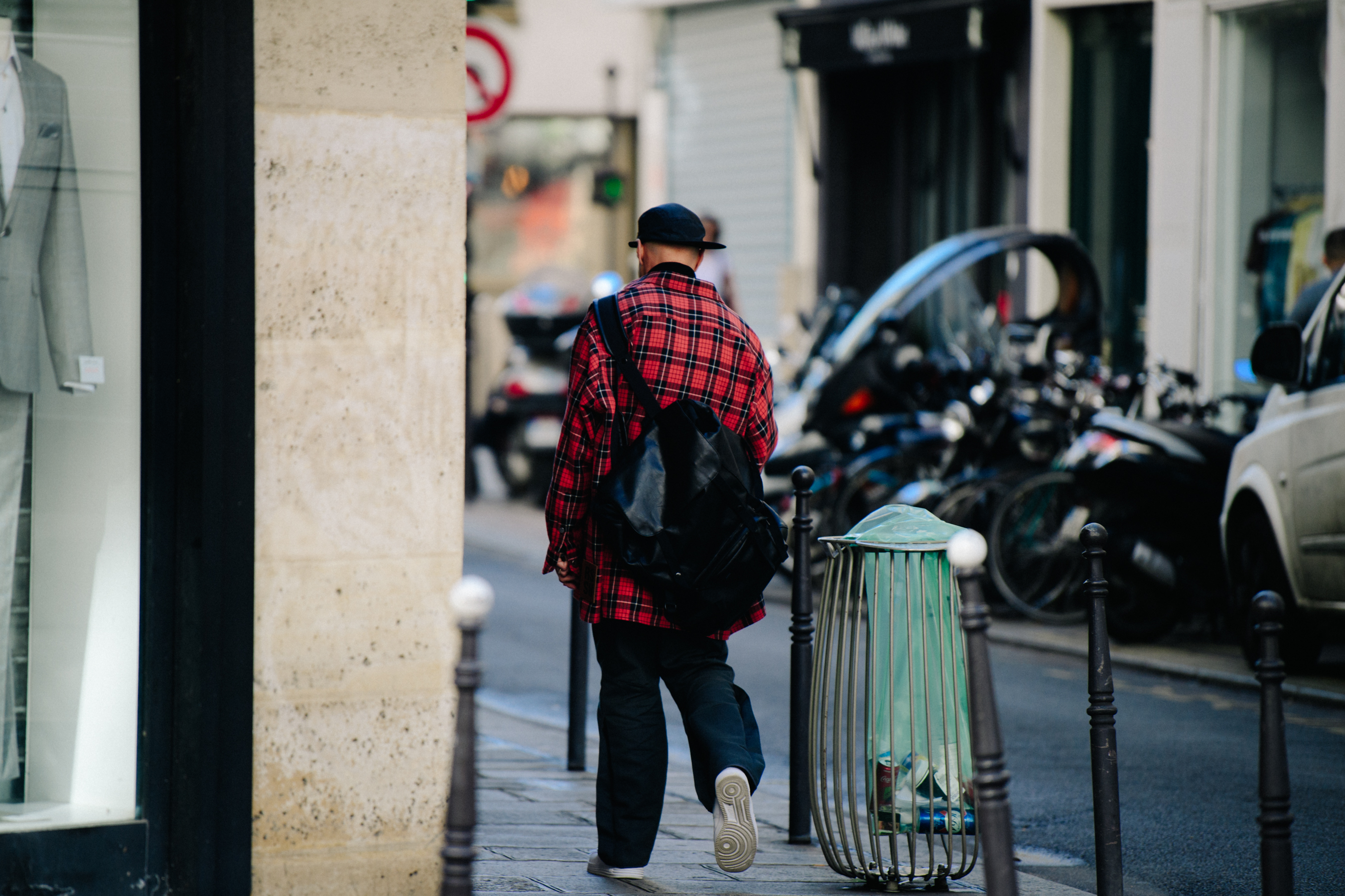Man wearing red check shirt