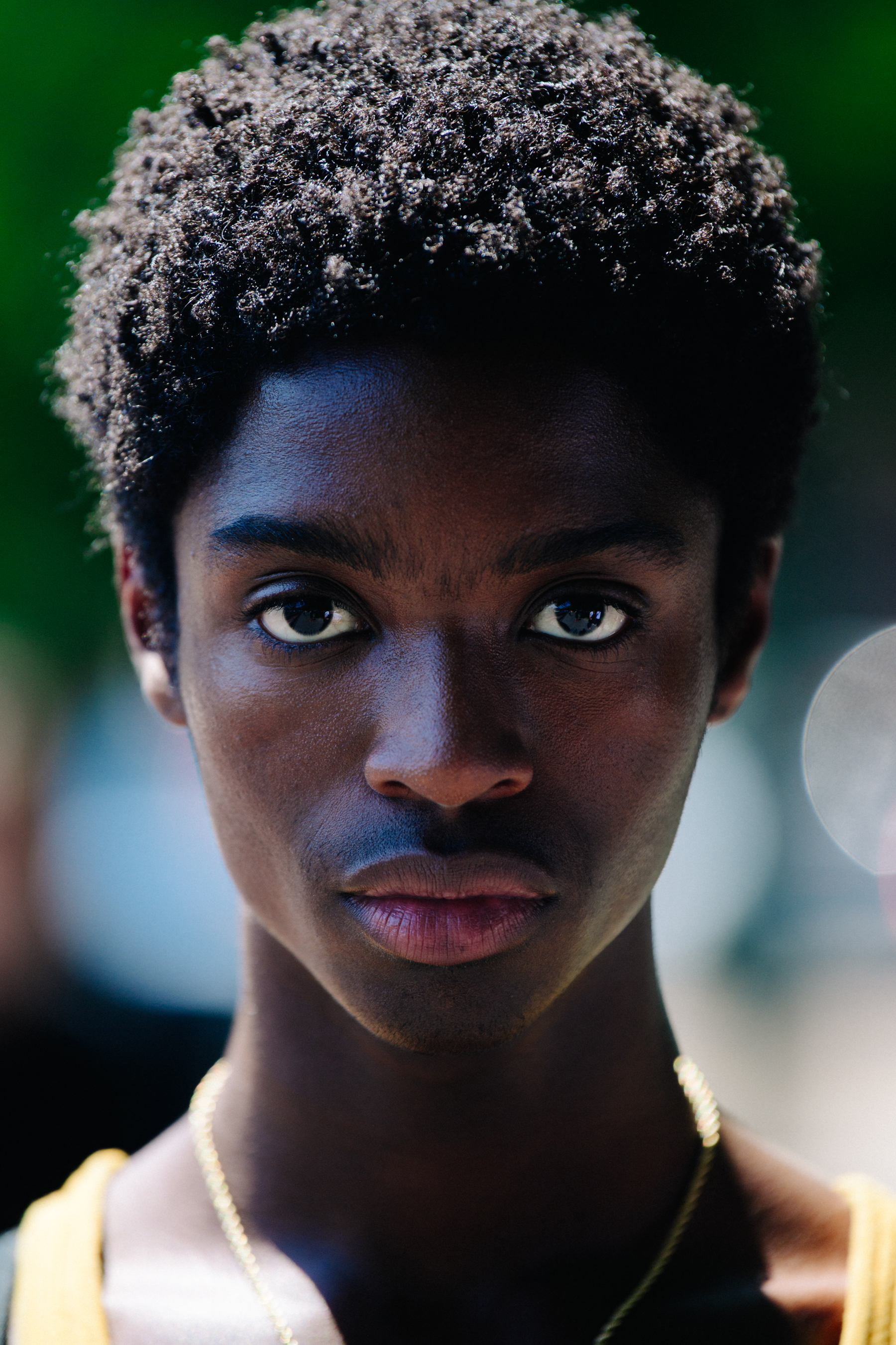 Portrait of model with afro hair