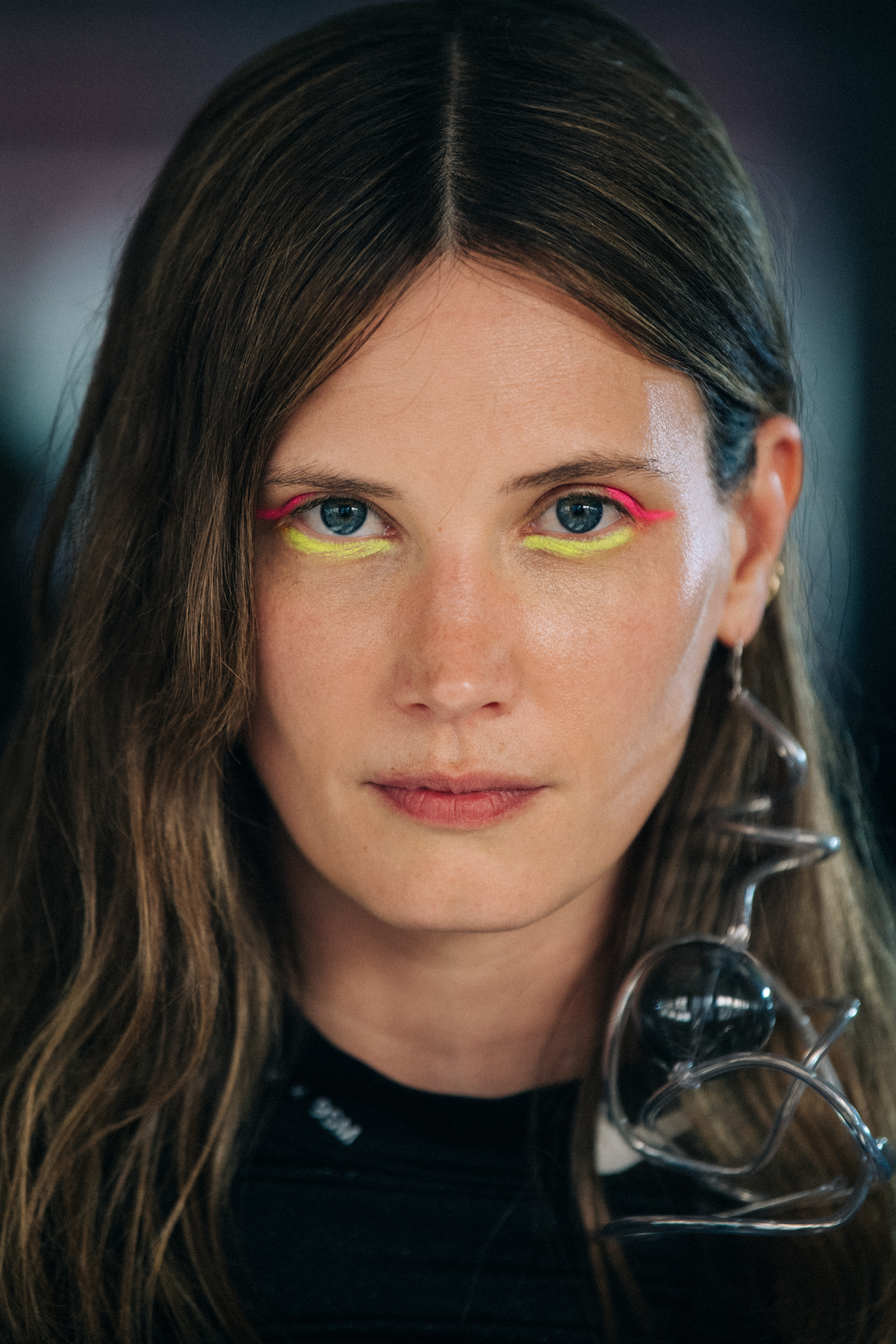 Portrait of model with eye makeup at Alyx