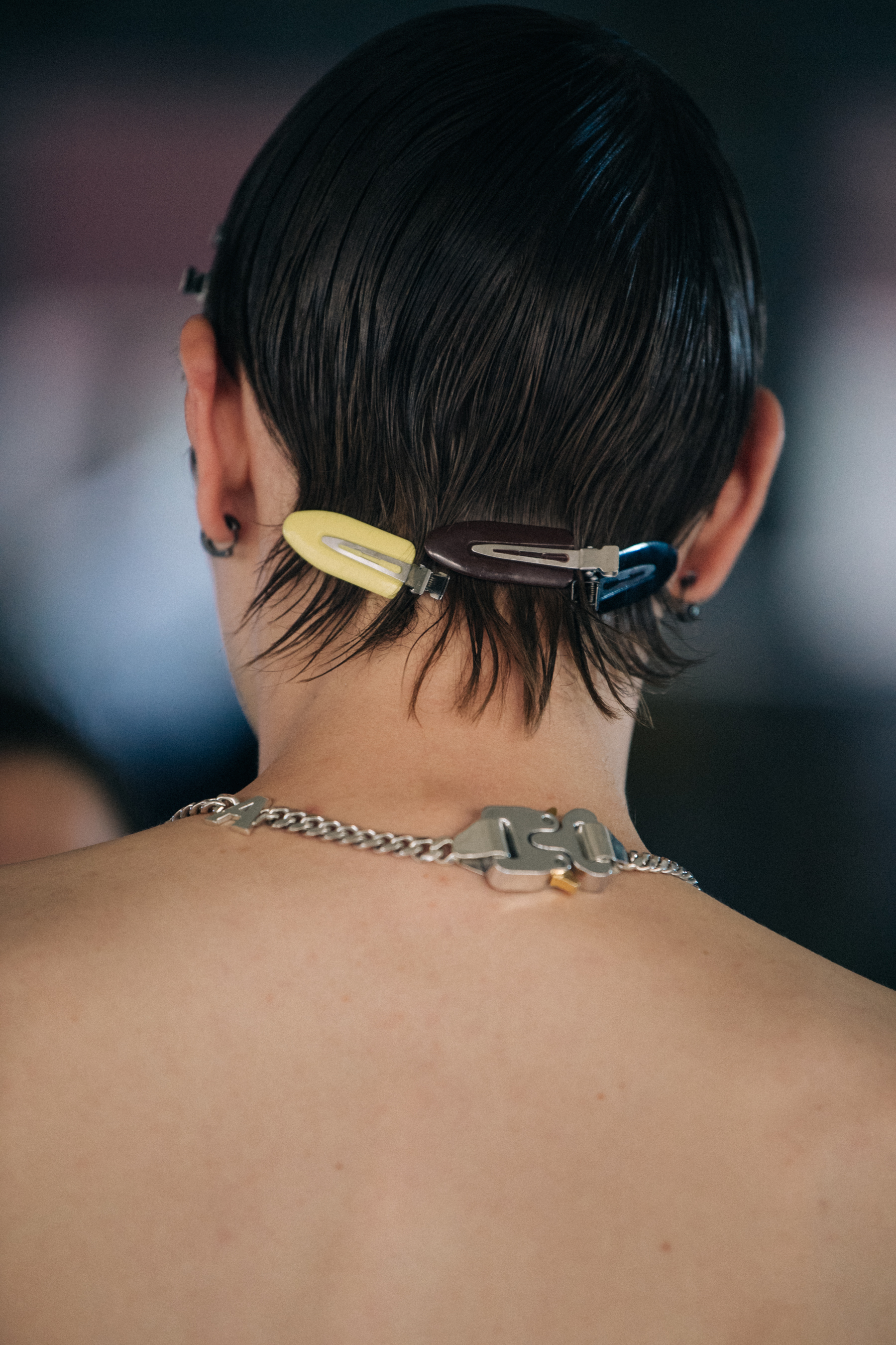 Model in hair and makeup backstage