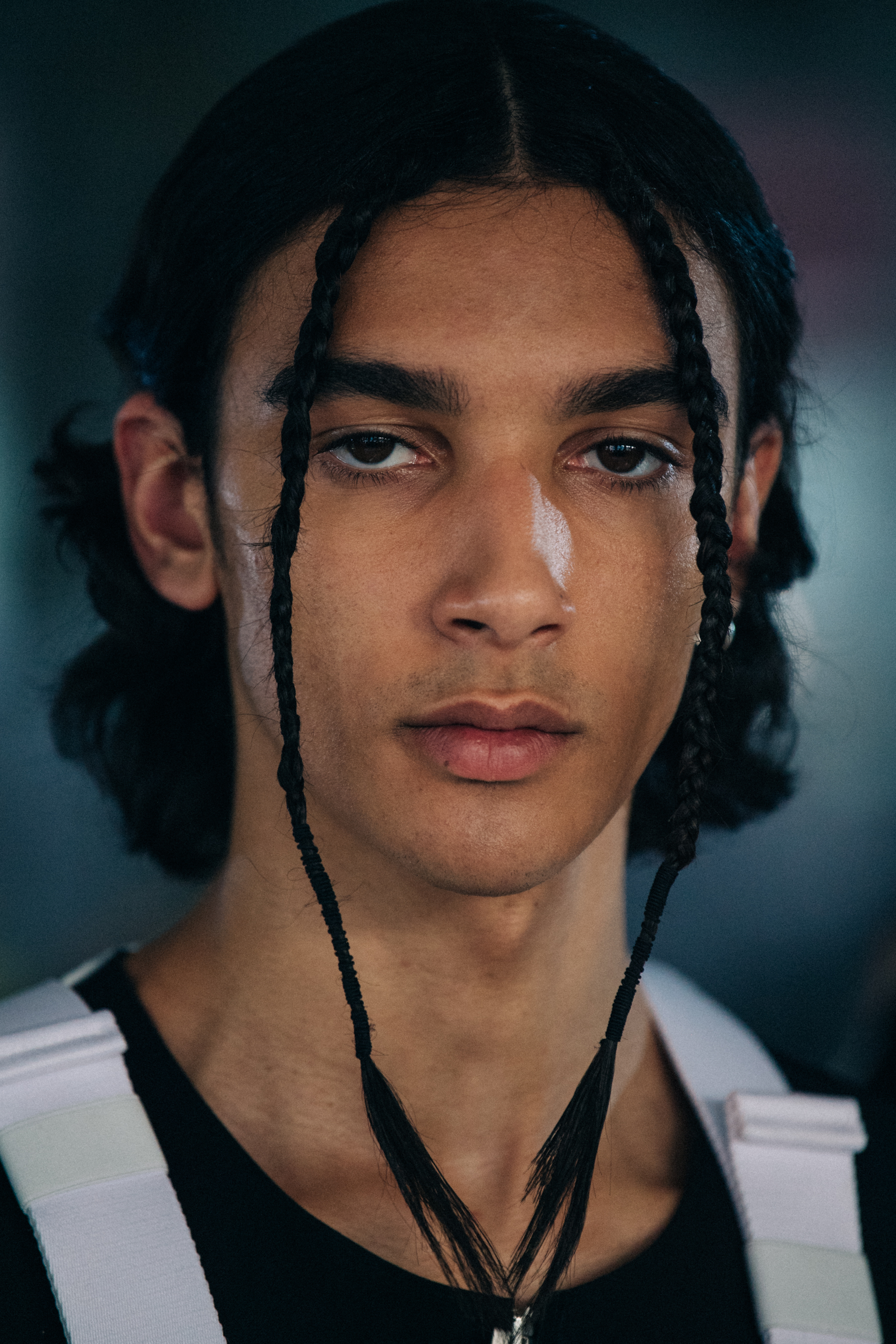 Portrait of model with braids