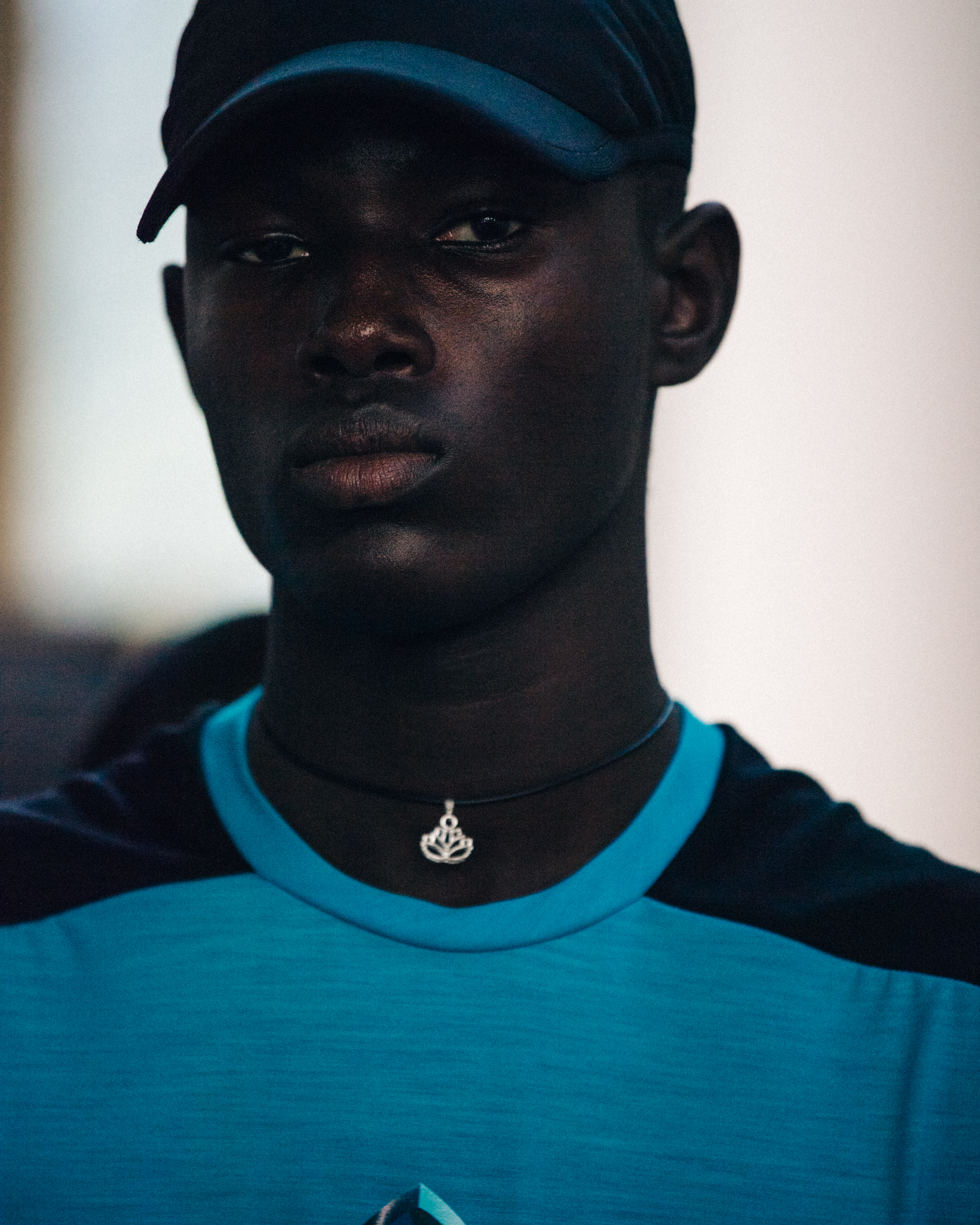 Jeffrey Obed backstage at Cottweiler