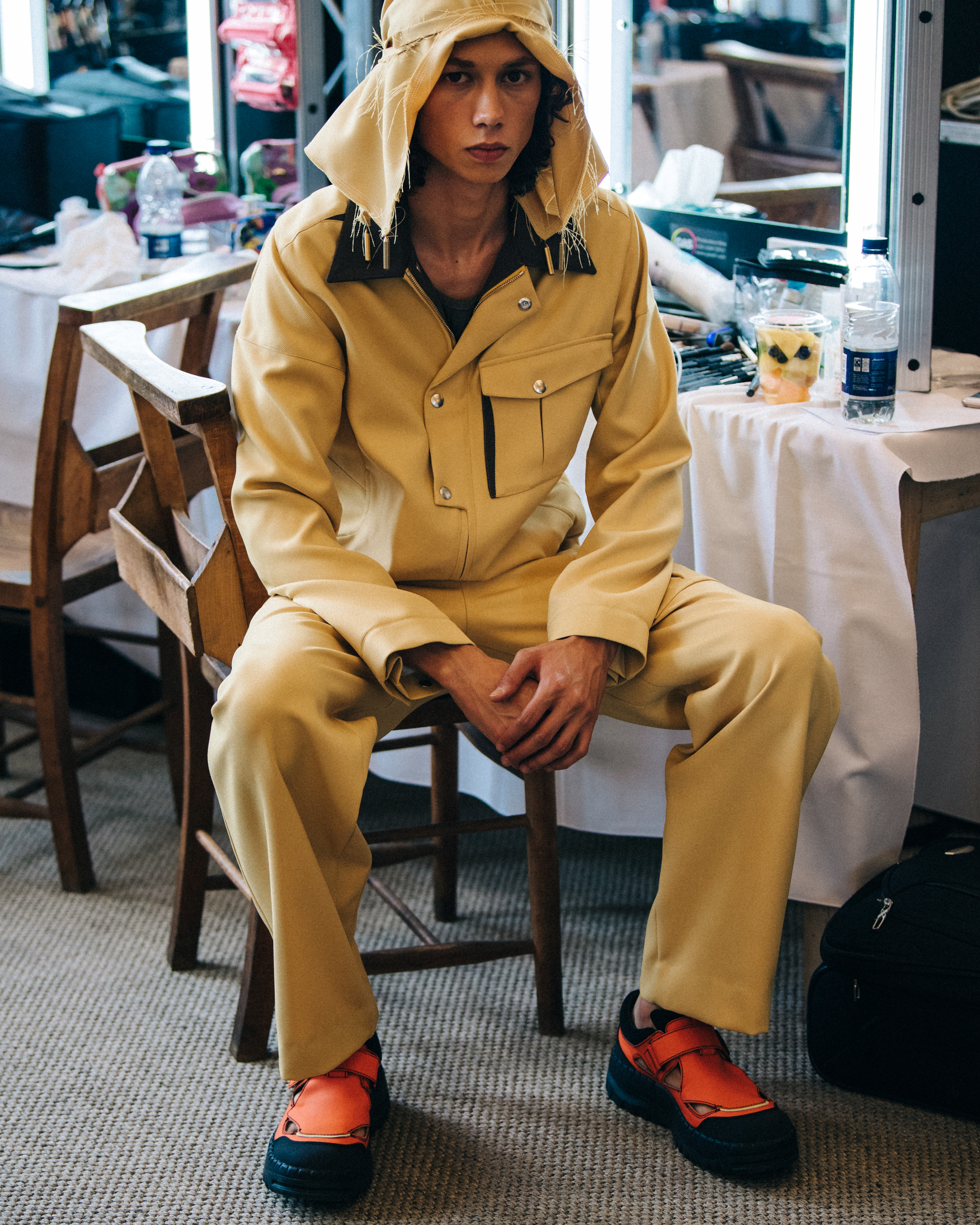 Diogo Guerreiro backstage at Kiko Kostadinov