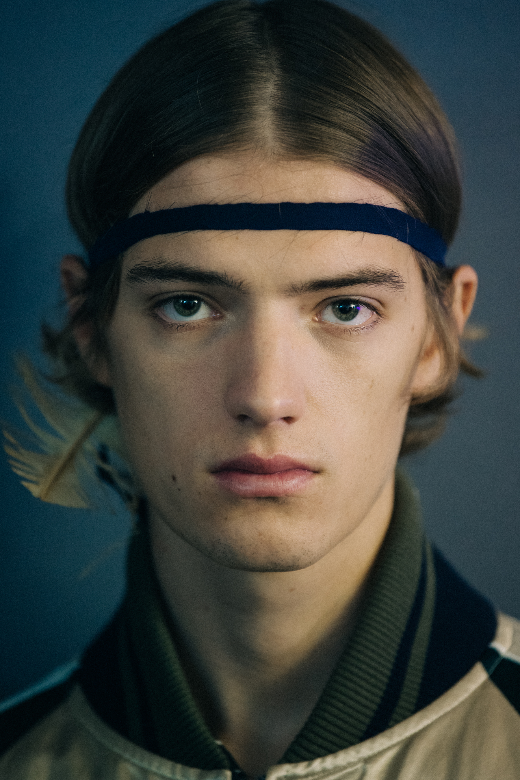 Portrait of model wearing headband